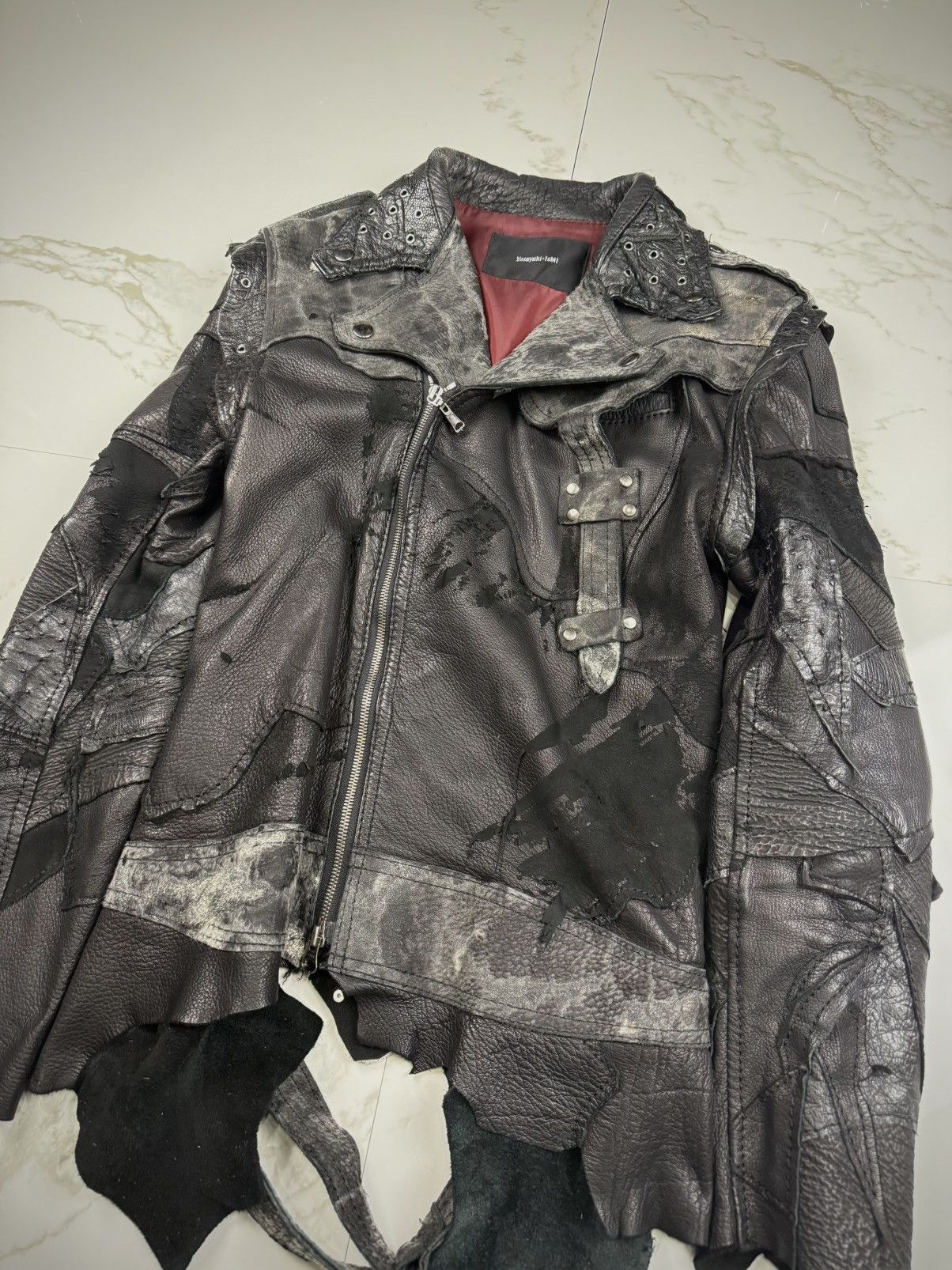Yasuyuki Ishii Yasuyuki Ishii Leather Variation Patchwork Rider Jacket Size US S / EU 44-46 / 1 - 2 Thumbnail