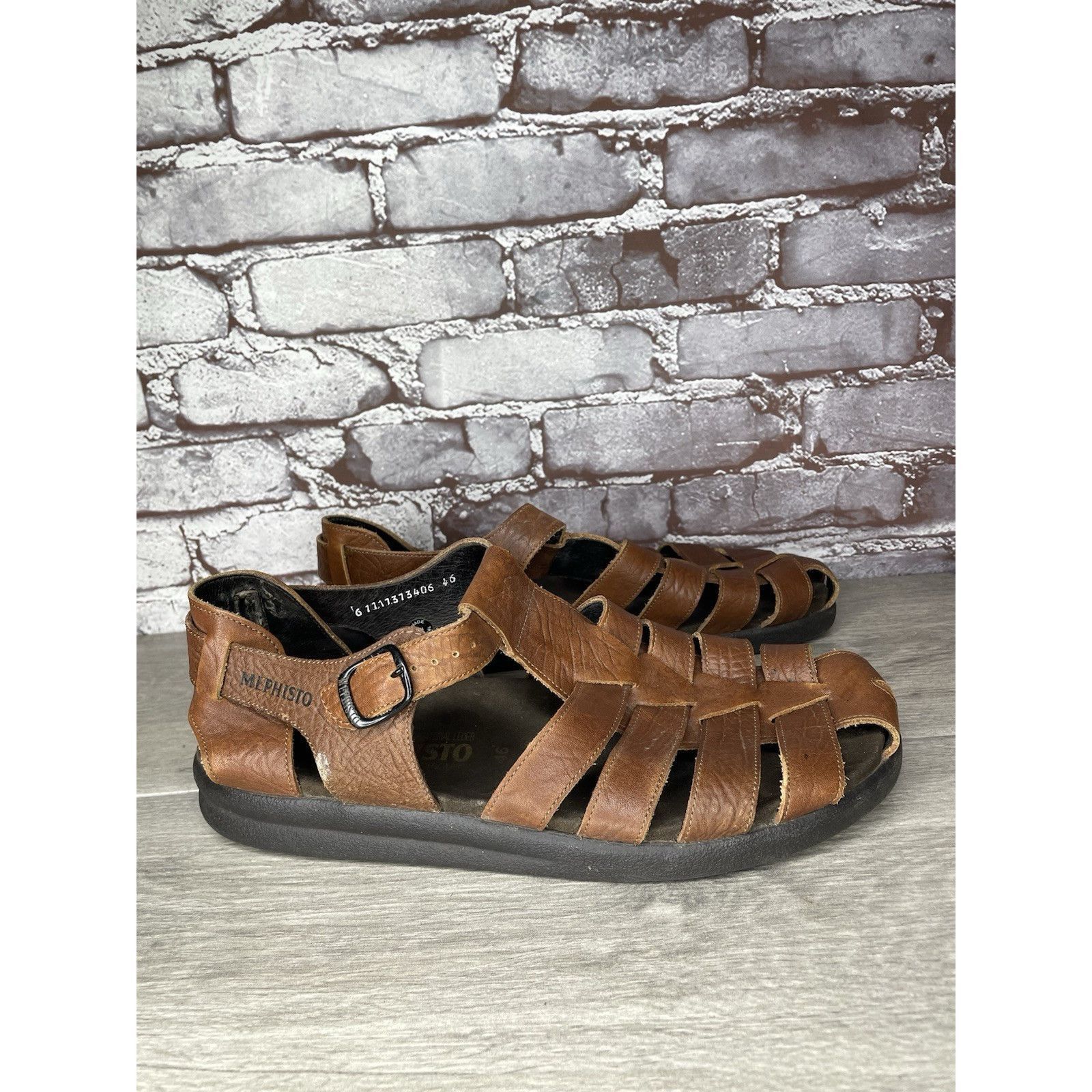 Mephisto MEPHISTO 4x Shock Brown Leather Fisherman Casual Strap Sanda Size US 13 / EU 46 - 3 Thumbnail