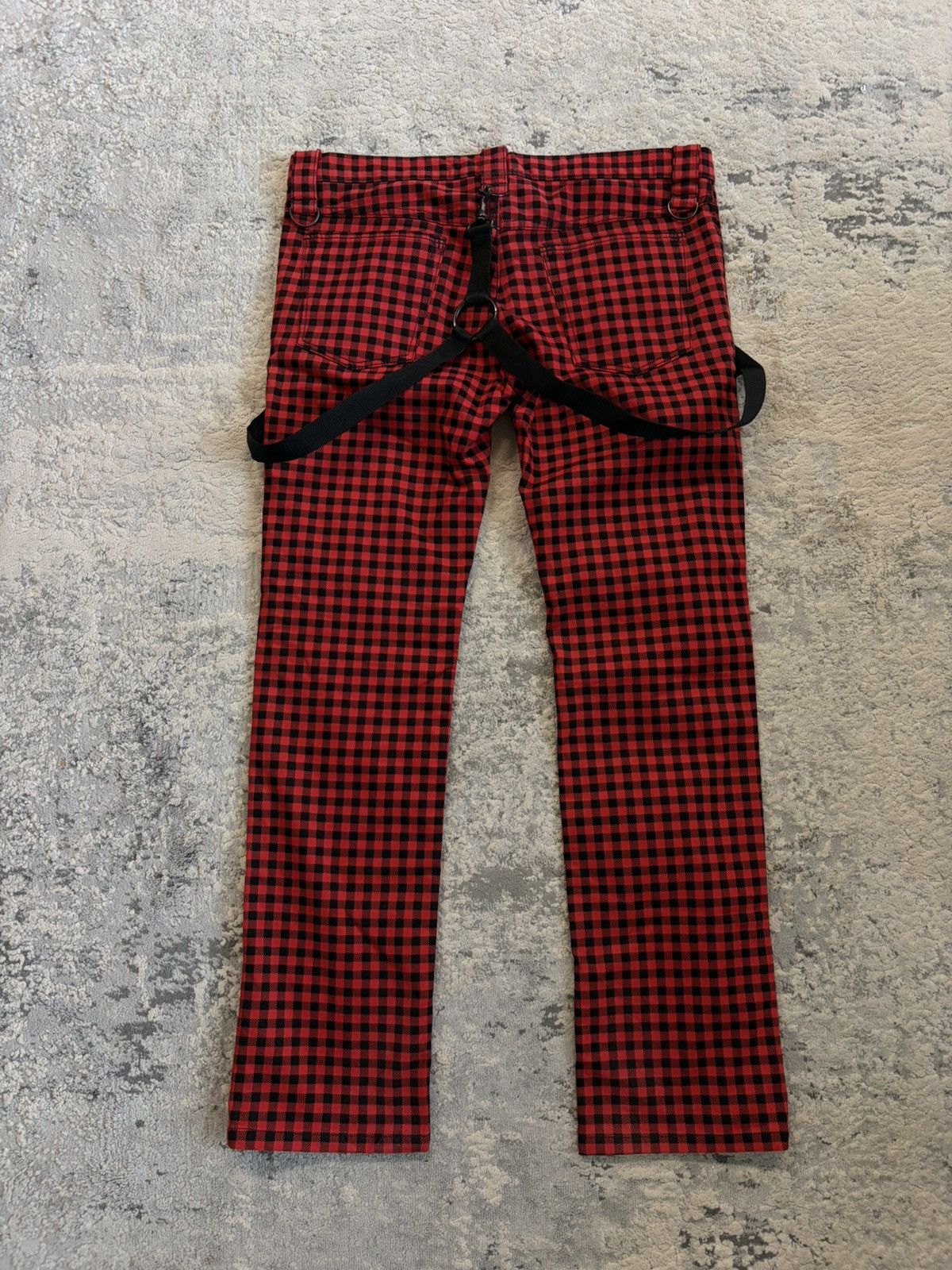 Number (N)ine SS05 Night Crawler Plaid Suspender Denim Size US 33 - 6 Thumbnail