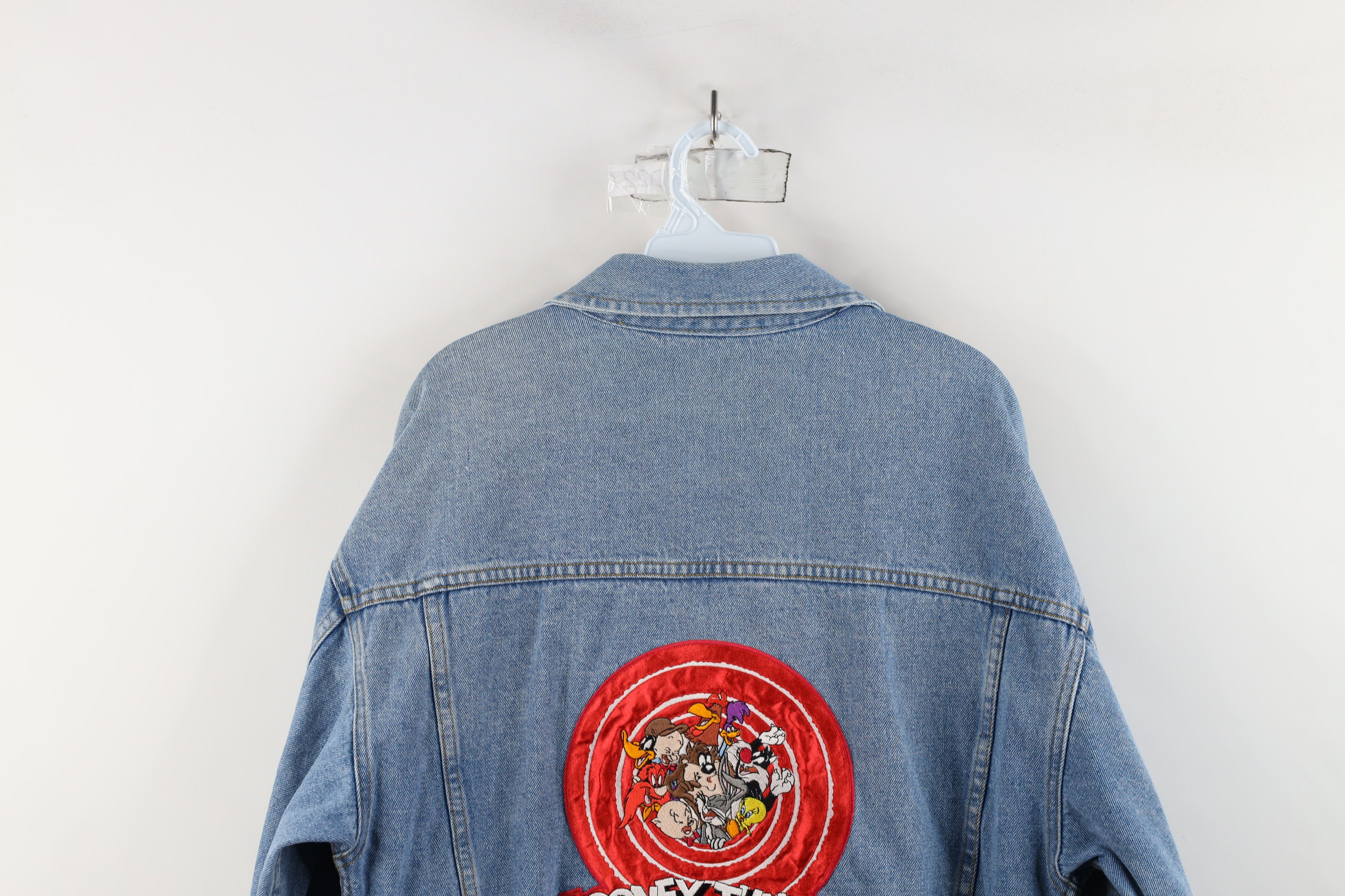 Vintage Vintage 90s Looney Tunes Tweety Bird Denim Trucker Jacket Size L / US 10 / IT 46 - 13 Thumbnail