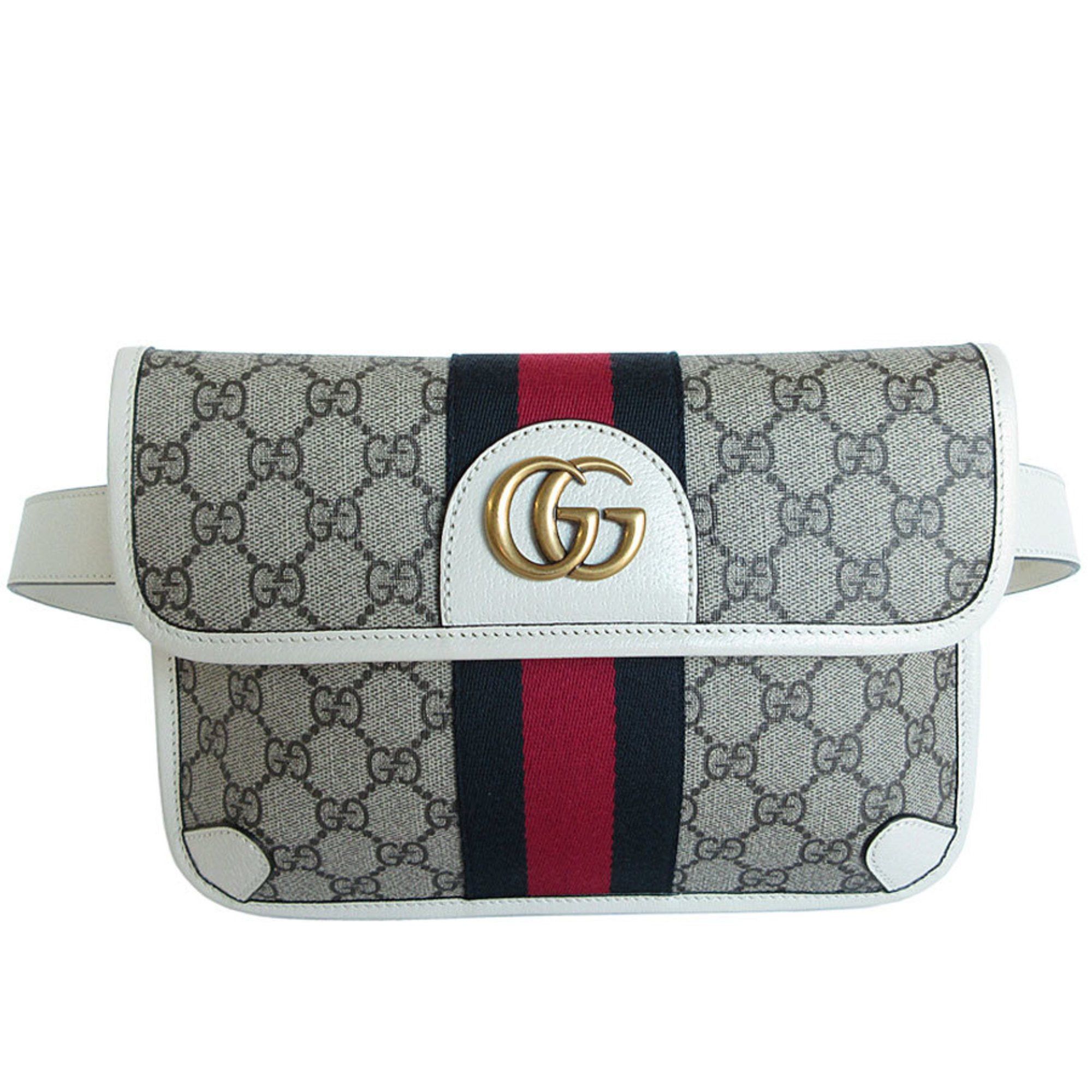 Gucci GUCCI Waist Bag Belt Ophidia GG Supreme Canvas Leather Beige Brown Off-White Gold Men's 574081 s0427a Size ONE SIZE - 1 Thumbnail