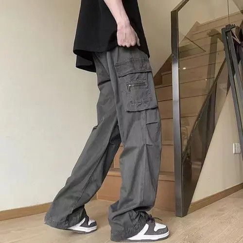 Jean Retro high street loose wide-leg straight-leg overalls Size US 32 / EU 48 - 3 Thumbnail