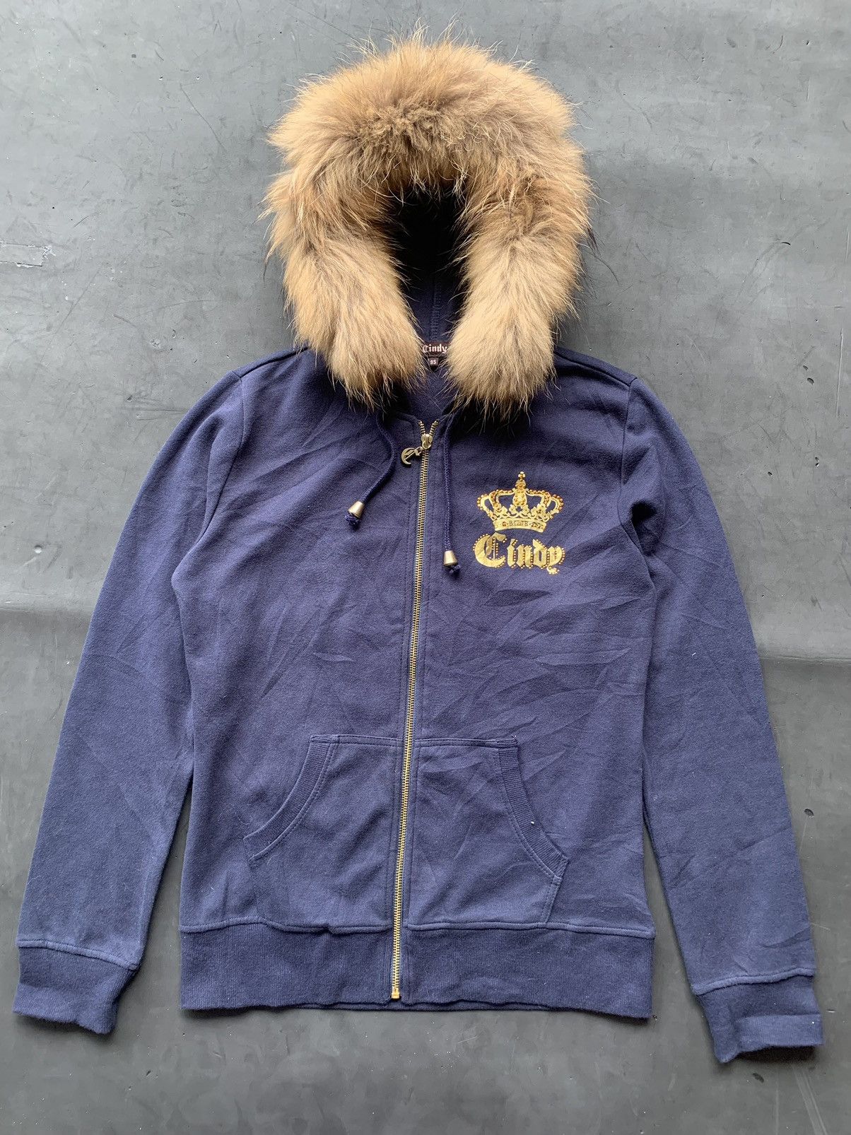 image of Hysteric Glamour x If Six Was Nine Cindy - Fur Hoodie Japanese Lgb Ifsixwasnine Style in Navy (Size