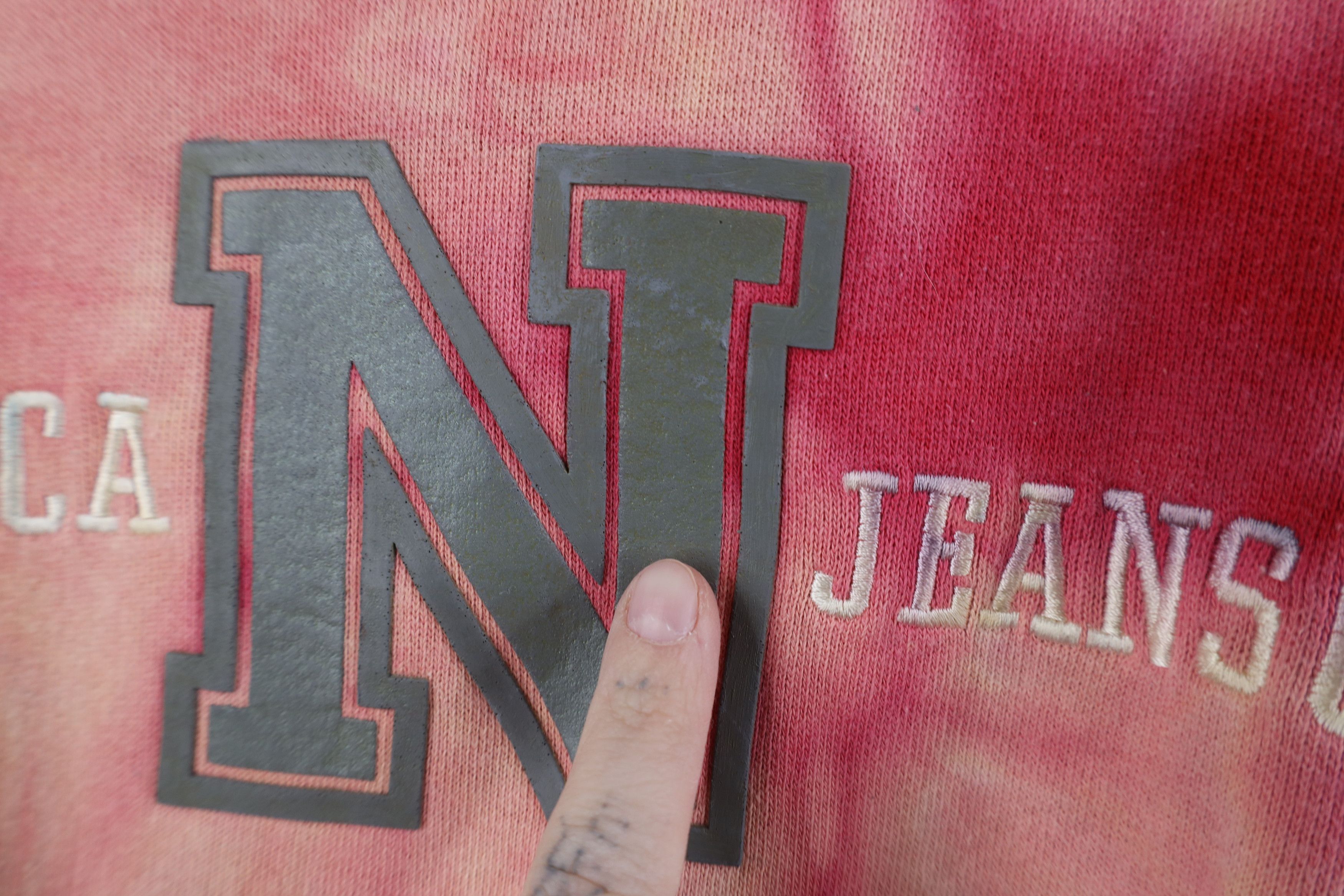 Nautica Vintage 90s Nautica Spell Acid Wash Hoodie Sweatshirt Red Size US M / EU 48-50 / 2 - 10 Thumbnail
