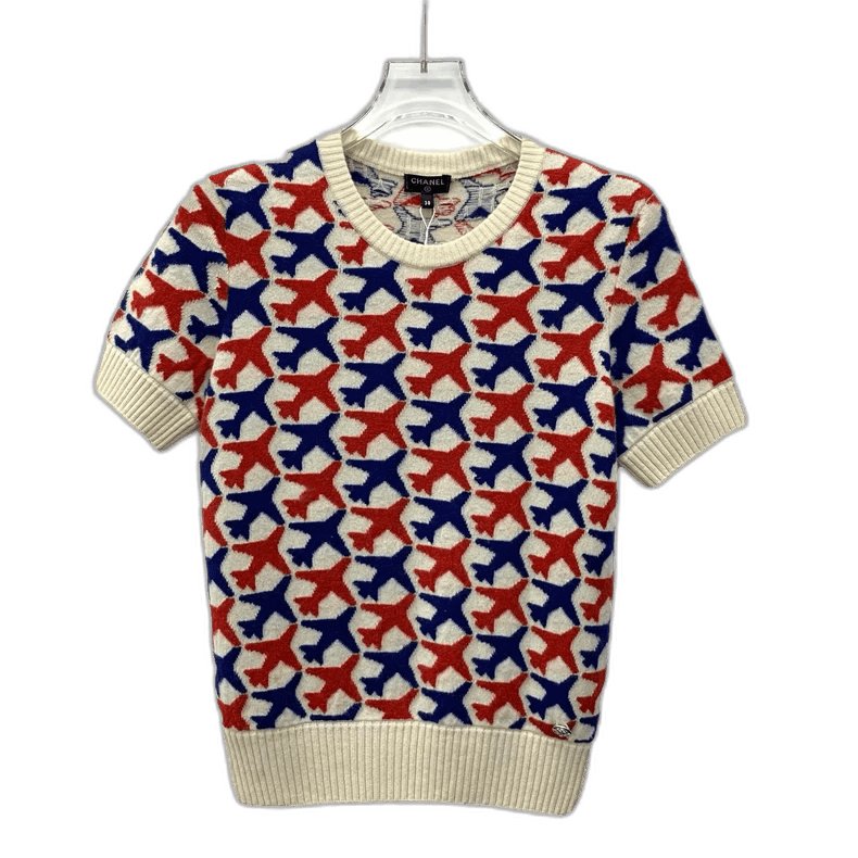 Chanel Chanel Color-Block Short Sleeve Knit Sweater Size S / US 4 / IT 40 - 1 Thumbnail