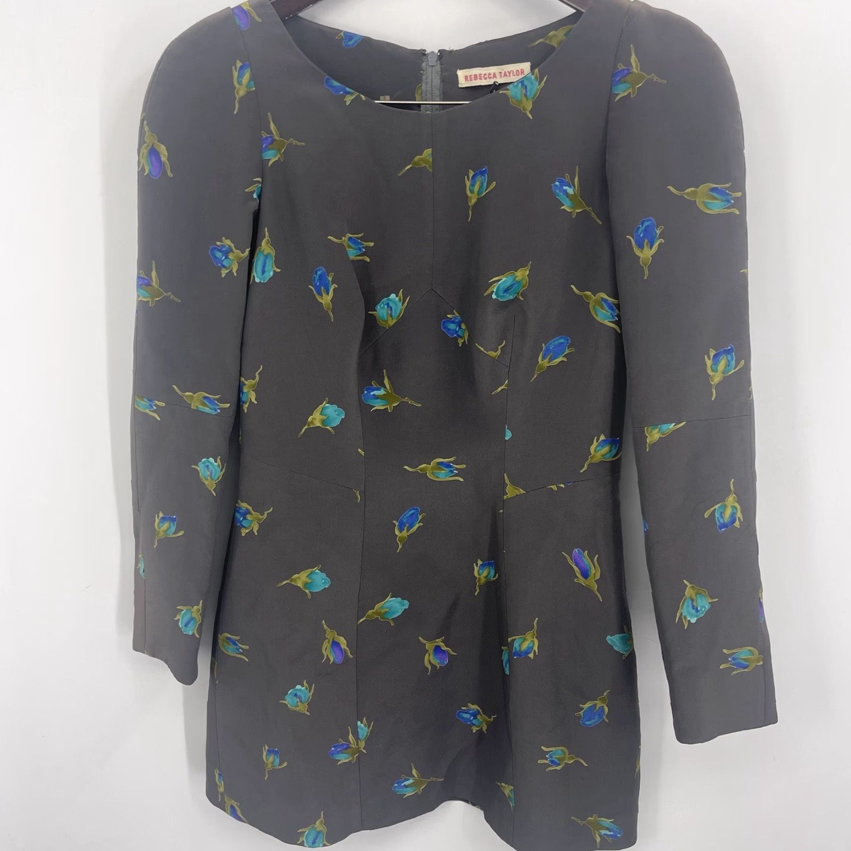 Rebecca Minkoff Rebecca Minkoff Dress Women Floral Silk Zip Sleeve Mini 4 Black Puff Sleeve Silk Chiffon Vintage No 90s Event Theme Flower Womens Size S / US 4 / IT 40 - 2 Thumbnail
