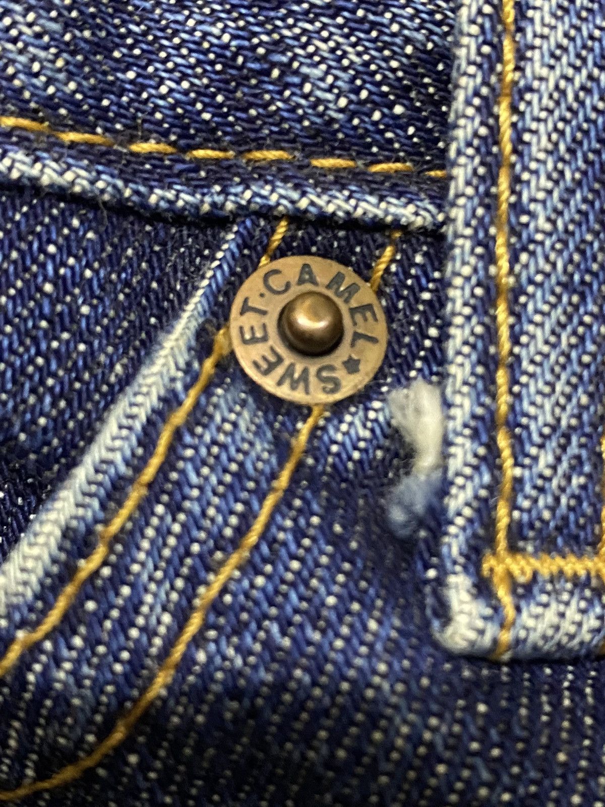 If Six Was Nine Vintage Japanese Brand Blue Wash Distressed Flare Jeans Size 28" / US 6 / IT 42 - 8 Thumbnail