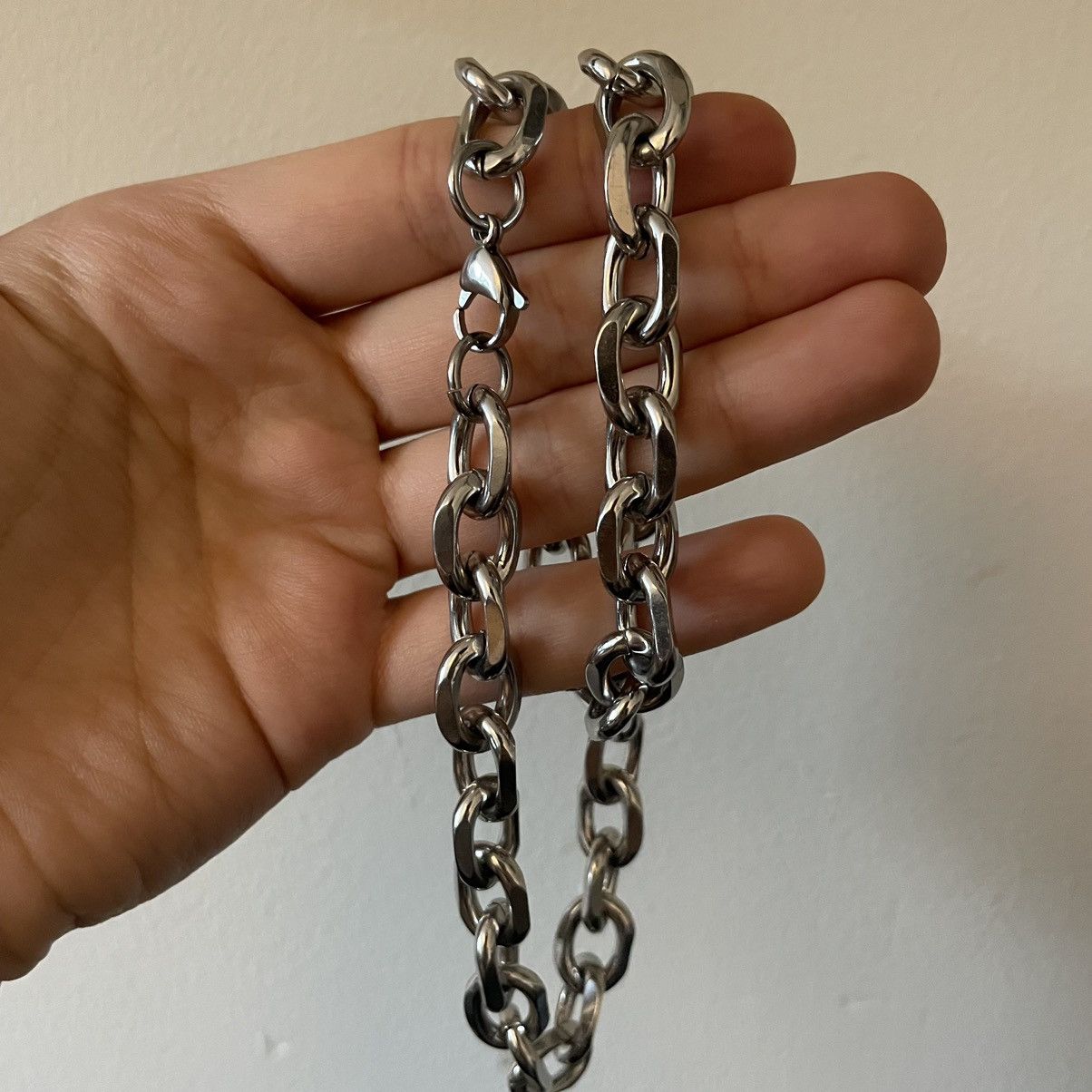 Jewelry × Vintage Silver Chunky Cable Chain Necklace Size ONE SIZE - 3 Thumbnail