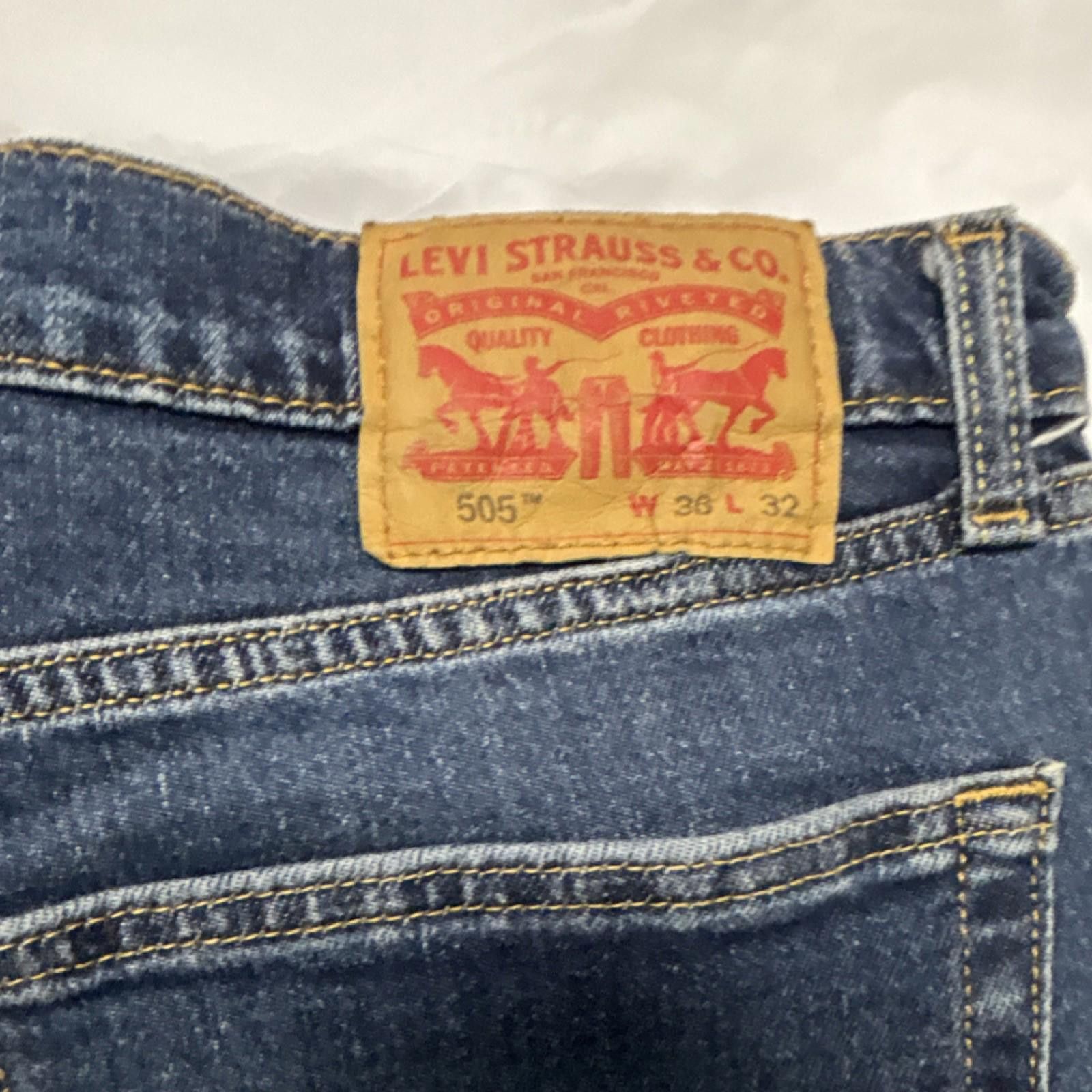 Levi's Levi's Straight Men's Jeans Blue Denim 36x32 Size US 36 / EU 52 - 9 Thumbnail
