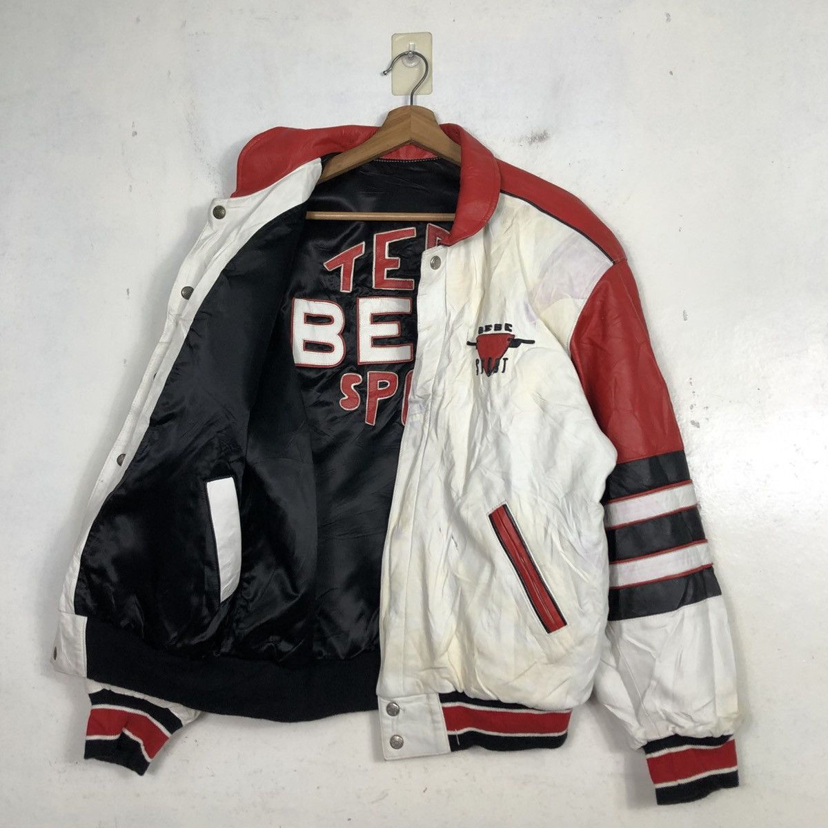 Jeff Hamilton 💥VINTAGE REVERSIBLE LEATHER BOMBER JACKET JEFF HAMILTON Size US L / EU 52-54 / 3 - 15 Thumbnail