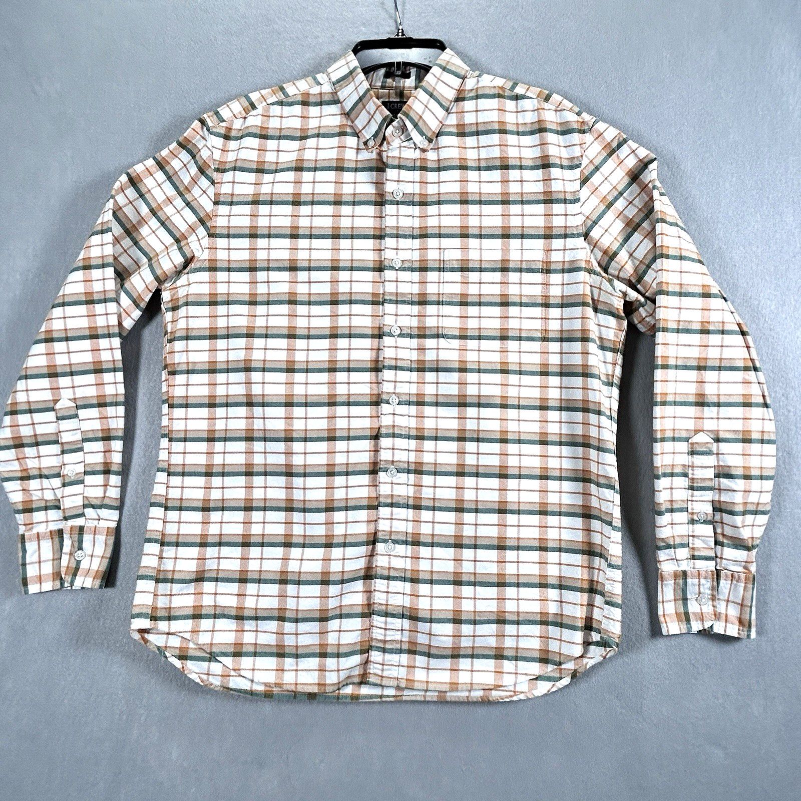 J.Crew J Crew Slim Fit Oxford Long Sleeve Orange Green White Plaid Size US M / EU 48-50 / 2 - 5 Thumbnail