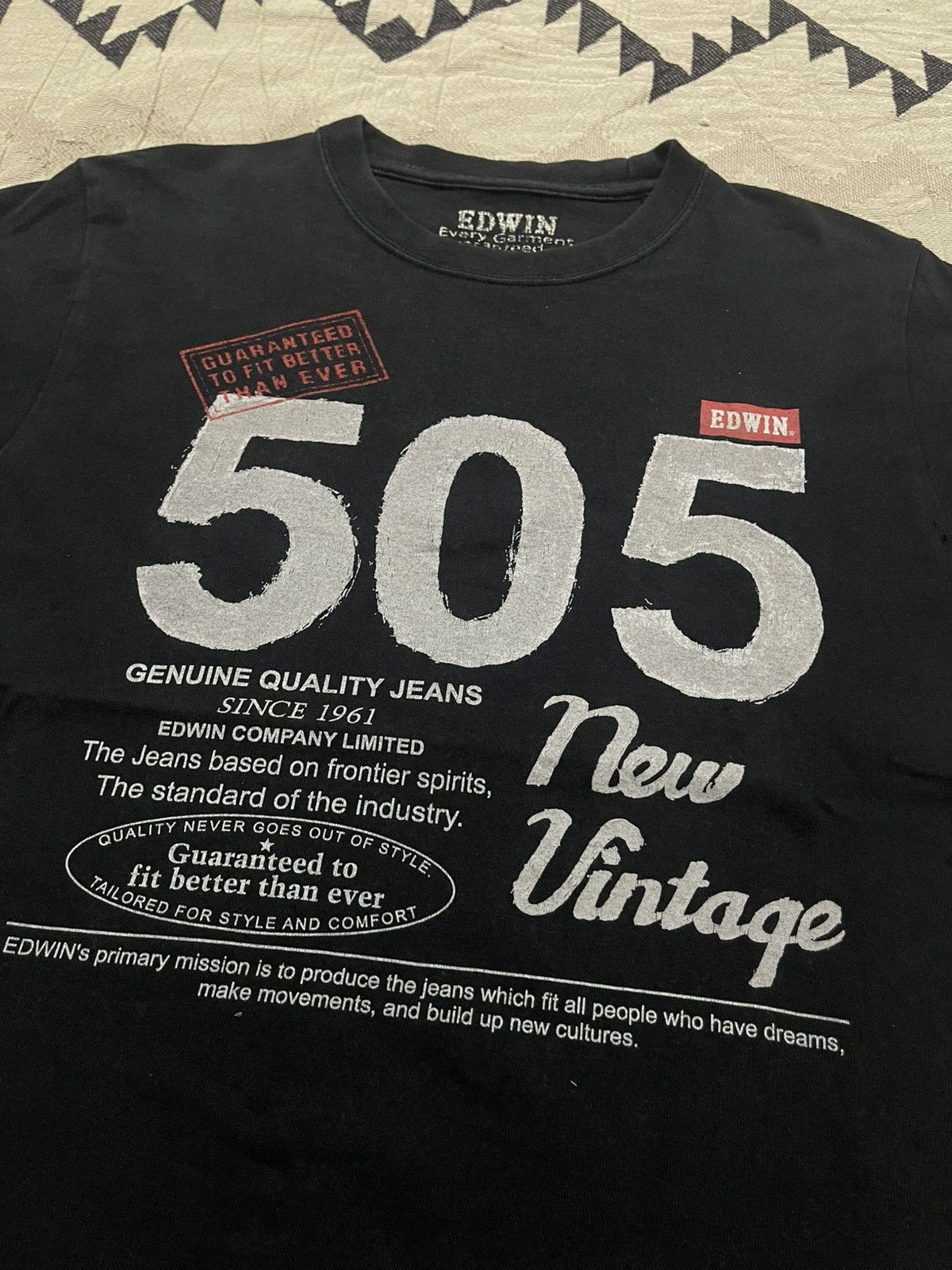 Edwin 2000s EDWIN 505 BIG PRINT FADED TSHIRT Size US M / EU 48-50 / 2 - 7 Thumbnail