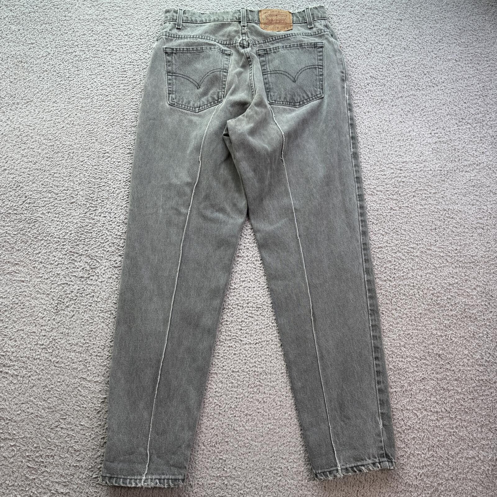 Levi's Vintage 90s Levis 551 Made in USA Gray Wash Jeans Floral Size 31" - 2 Thumbnail