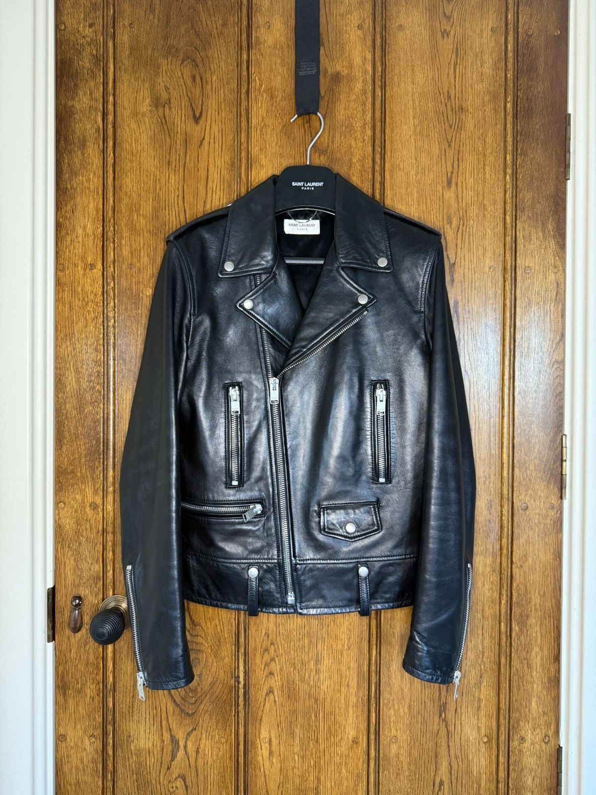 Saint Laurent Paris FW13 Holy Grail Saint Laurent L01 biker leather jacket 46 Size US S / EU 44-46 / 1 - 1 Thumbnail