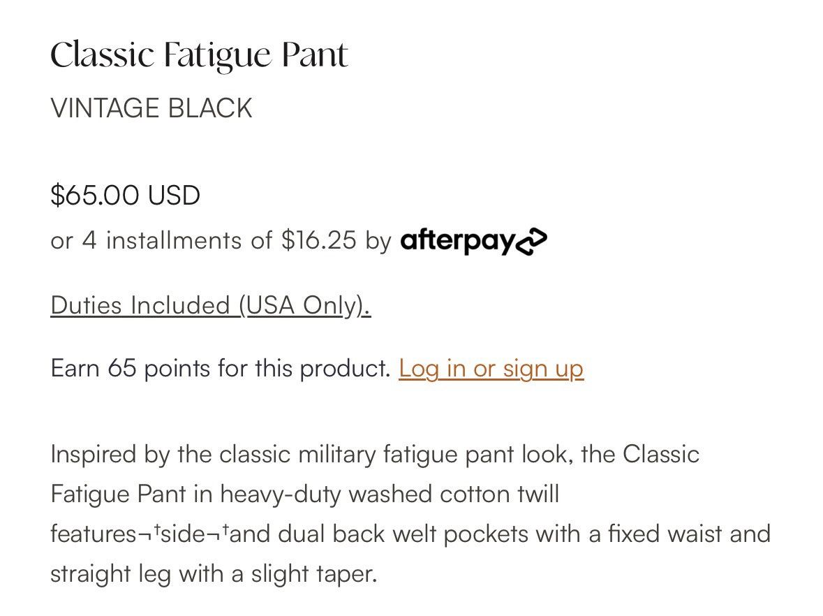 Rhythm Rhythm Classic Fatigue Pants Size US 31 - 2 Thumbnail