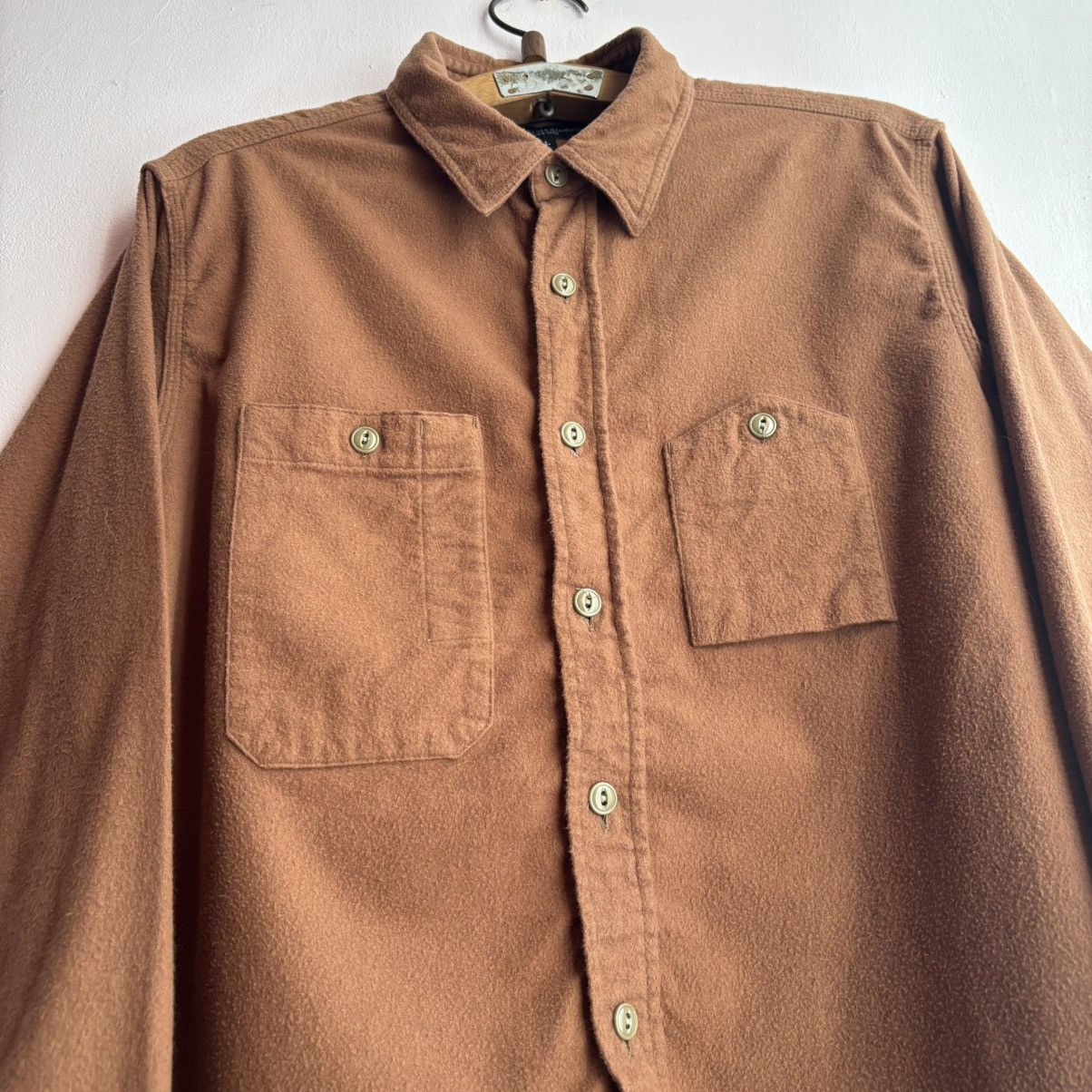Engineered Garments Engineered Garments Work Shirt Solid Cotton Flannel Brown Size US L / EU 52-54 / 3 - 4 Thumbnail