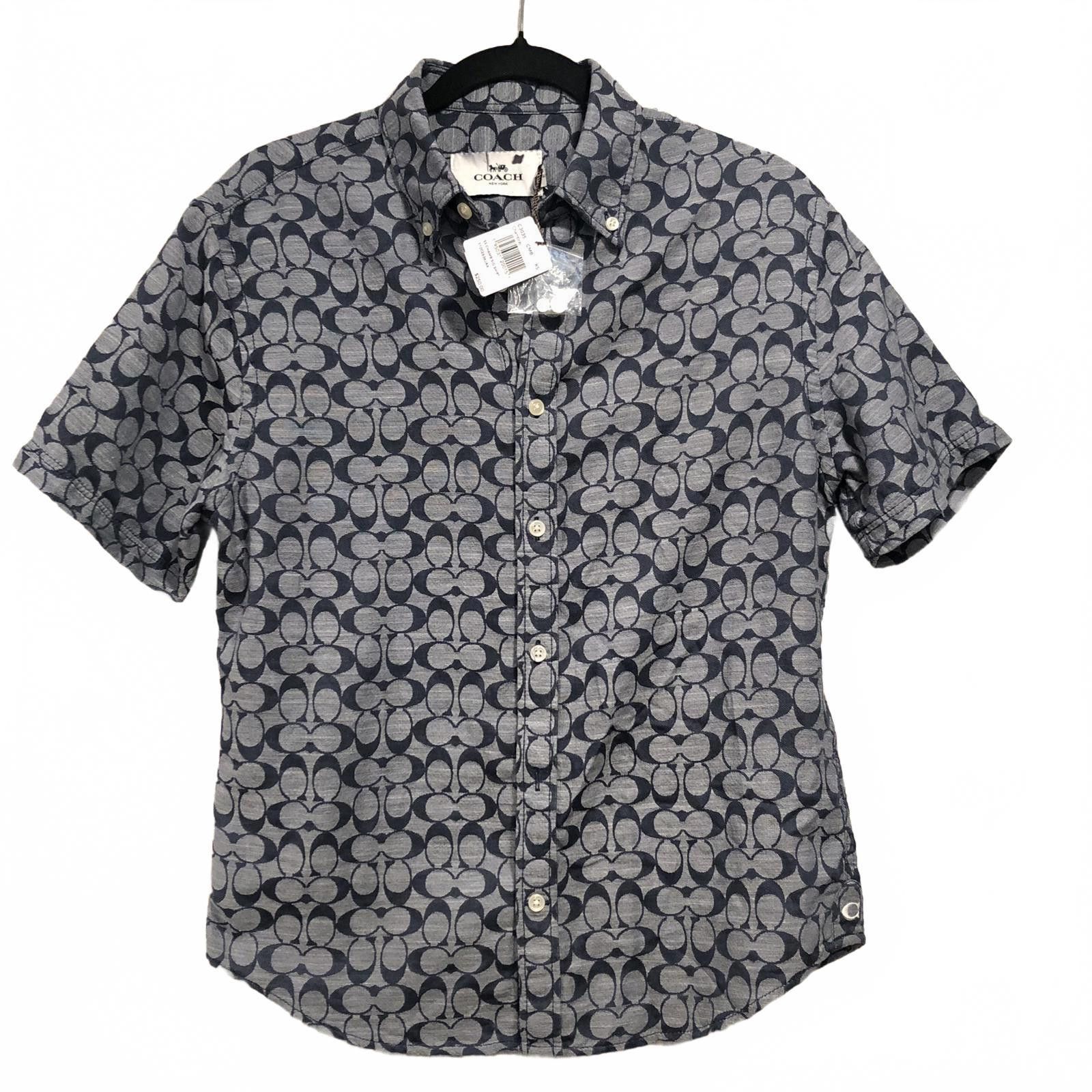 Coach Coach Mens Signature Logo Chambray C3035 Shirt Blue XS NWT Size US XS / EU 42 / 0 - 1 Thumbnail
