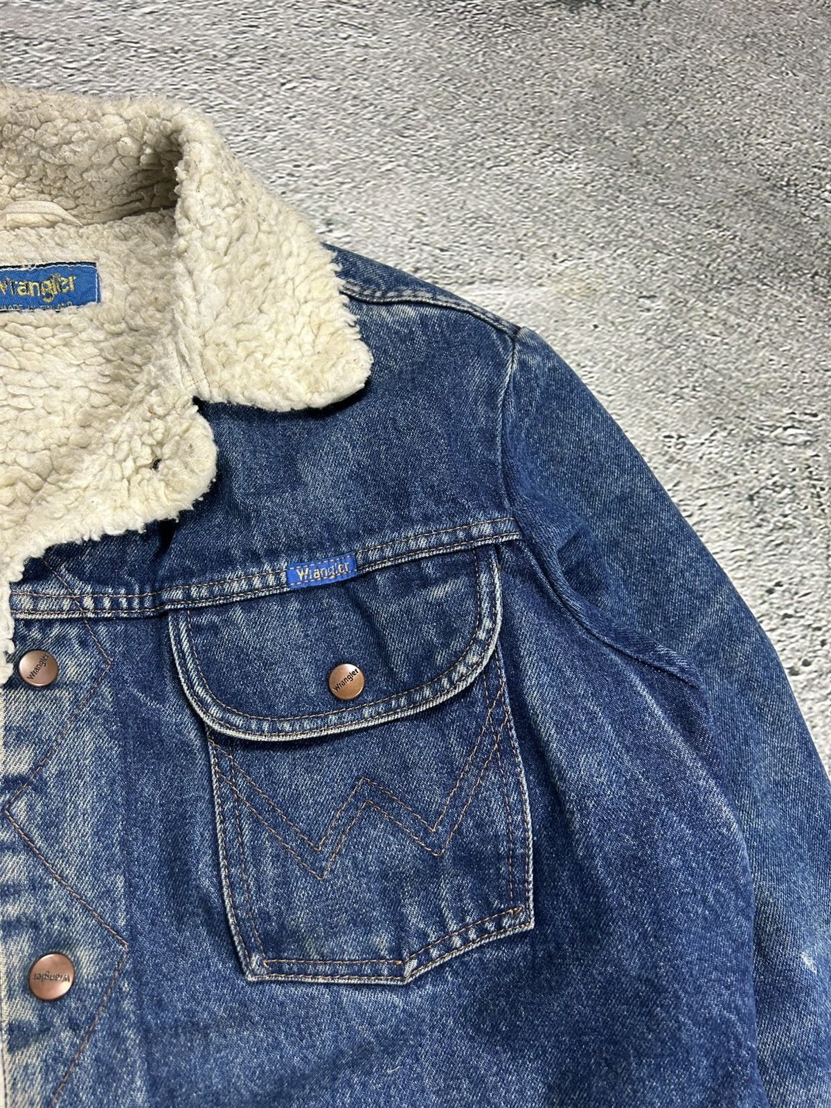 Wrangler 60's Wrangler Sherpa jacket denim vintage blue Size US L / EU 52-54 / 3 - 6 Thumbnail