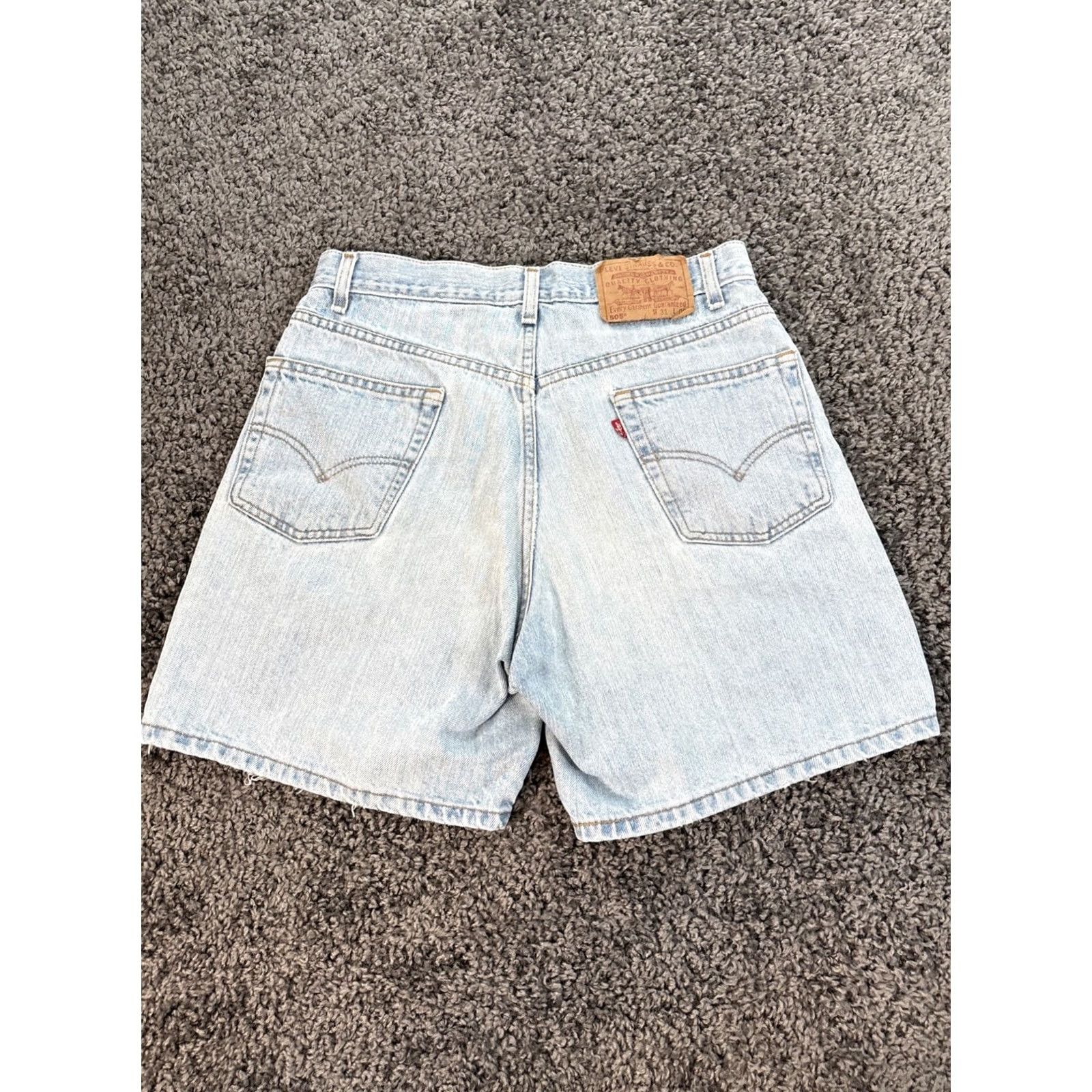 Levi's VINTAGE Levi's 505 Shorts Mens 31 Light Wash Distressed 90s High Rise Booty Fray Blue Chino Men Mens Size US 31 - 8 Thumbnail