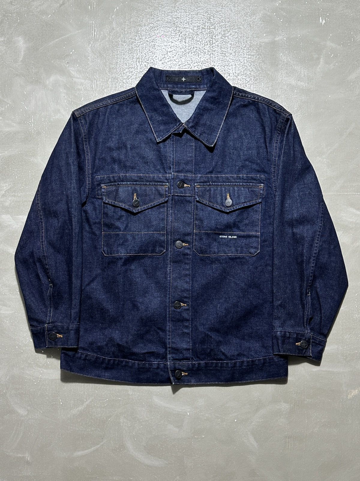 Stone Island Vintage Stone Island Denims Navy 00s Denim Tracker Jacket Size US XL / EU 56 / 4 - 1 Thumbnail