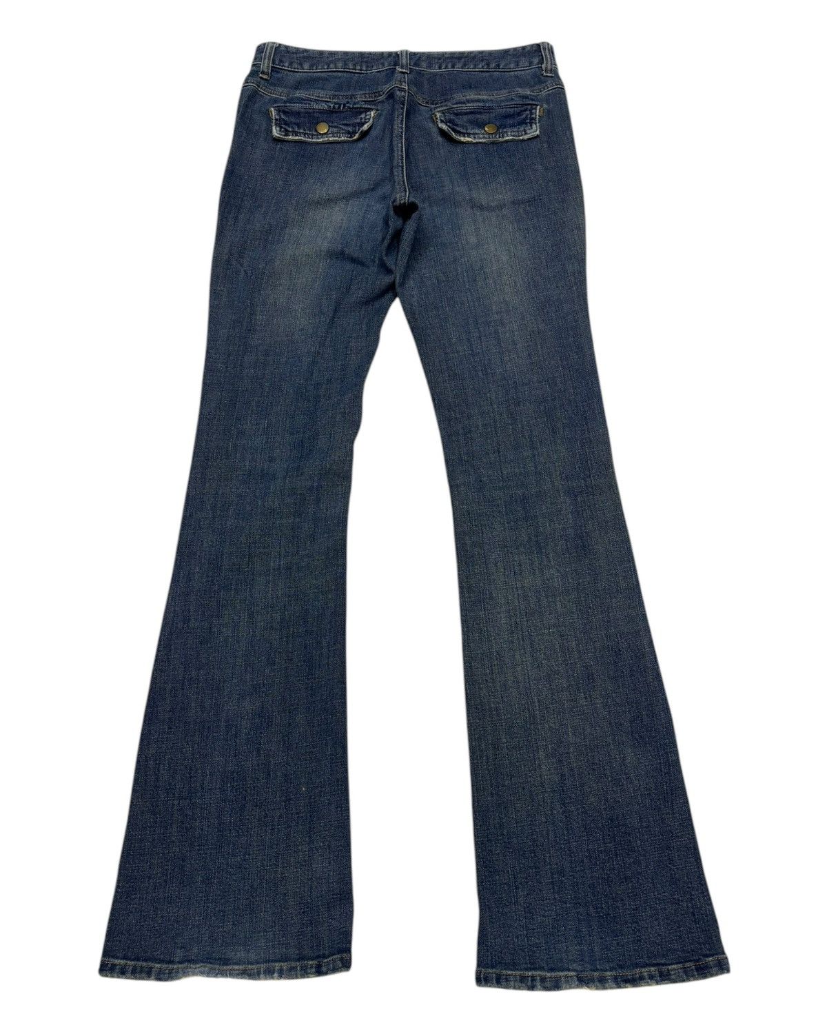 Japanese Brand Flare Jeans No Brand Bootcut Bush Jeans Distressed Denim Size 29" - 2 Thumbnail