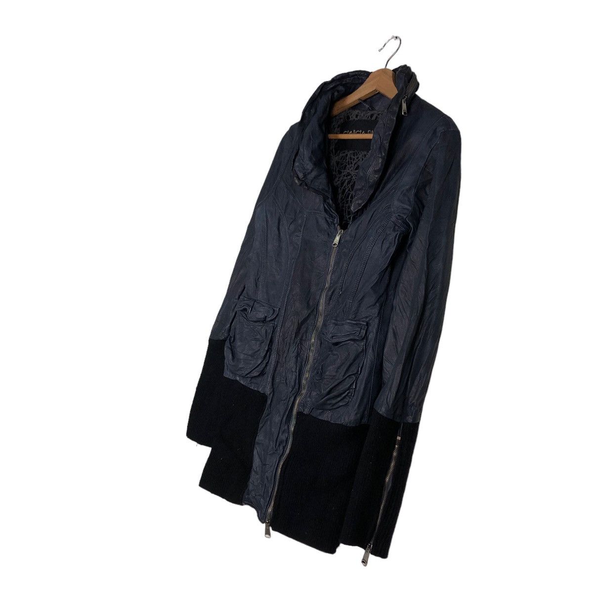 Giorgio Brato 🔥Vtg Cropped Leather Jacket Biker Wool Blanket Giorgi Brato Size US S / EU 44-46 / 1 - 2 Thumbnail