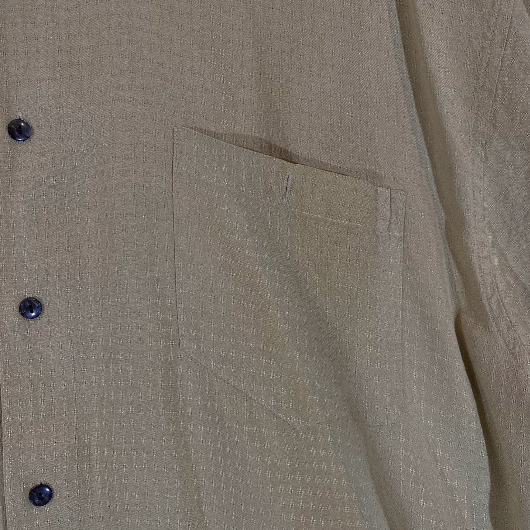 Vintage Laurentino Silk Shirt Mens XL Yellow Button-Up Short Sleeve 2XL VTG Mustard Casual Summer Size US XL / EU 56 / 4 - 4 Thumbnail