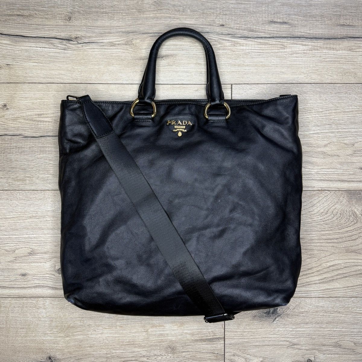Prada Vintage Prada Curved Bar Nylon Y2K Shoulder Bag | Grailed