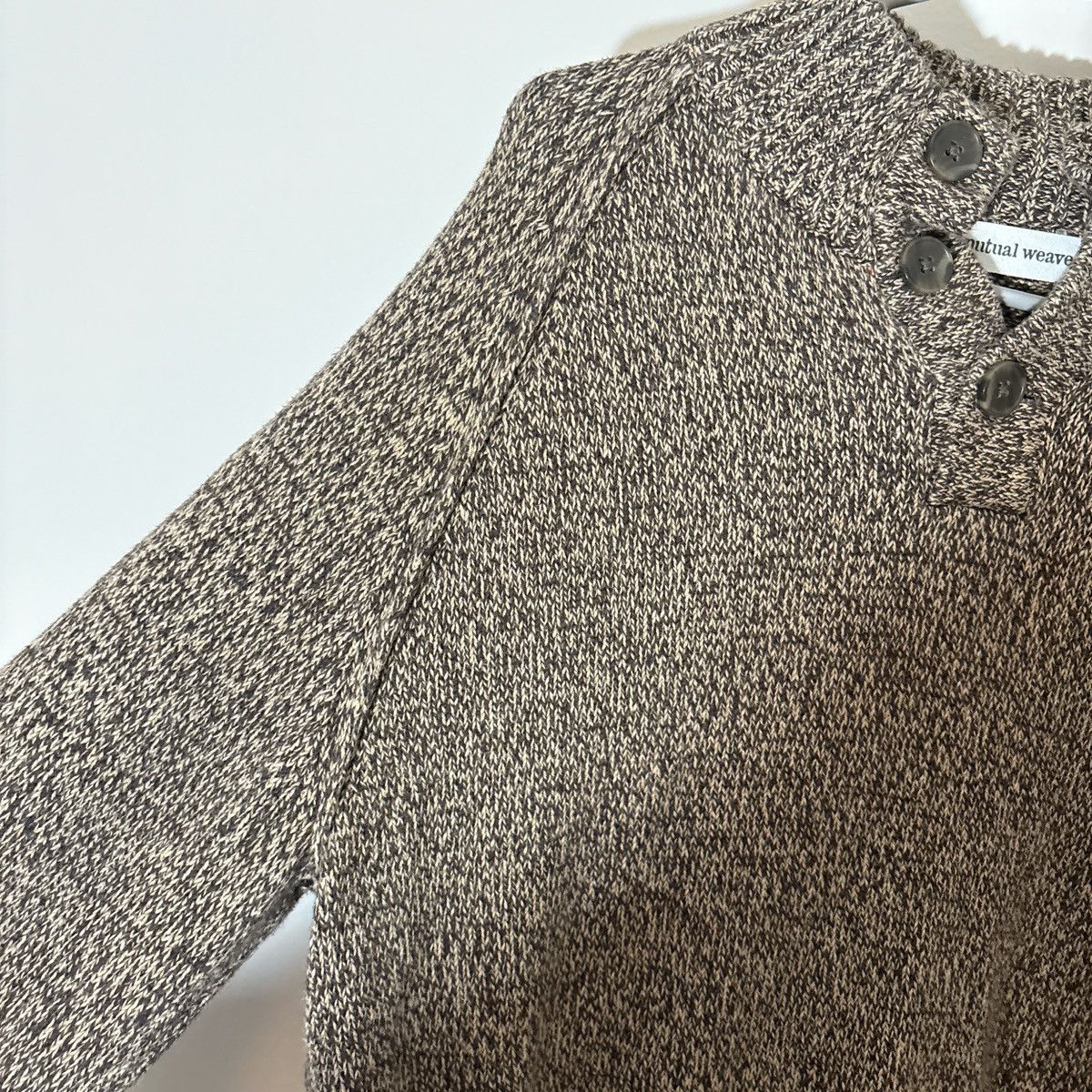 Other Mutual Weave Brown Marl Knit Henley Sweater Size US M / EU 48-50 / 2 - 5 Thumbnail