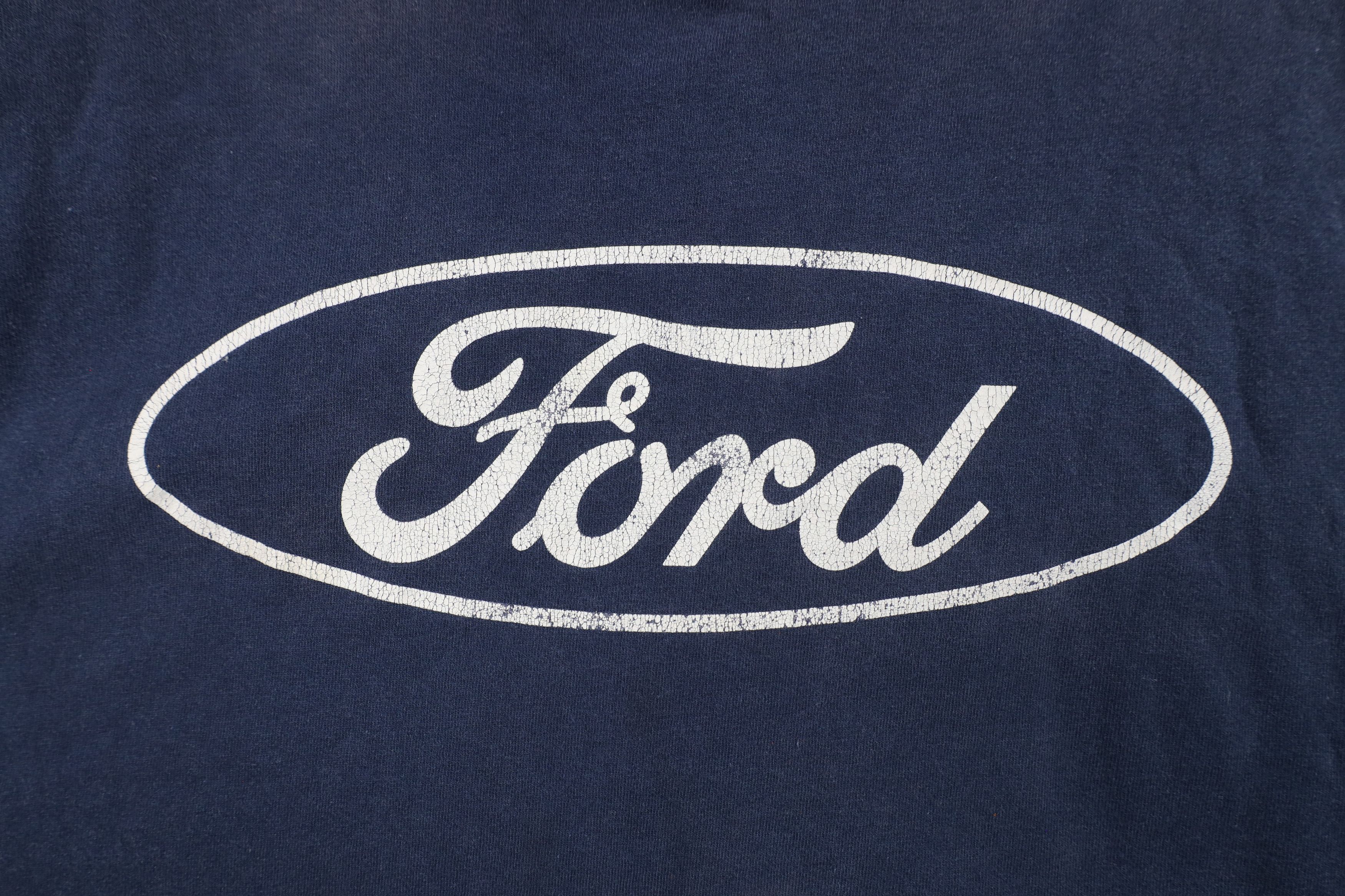 Vintage Vintage 90s Spell Out Ford Motor Co Racing T-Shirt Blue Size US XXL / EU 58 / 5 - 6 Thumbnail