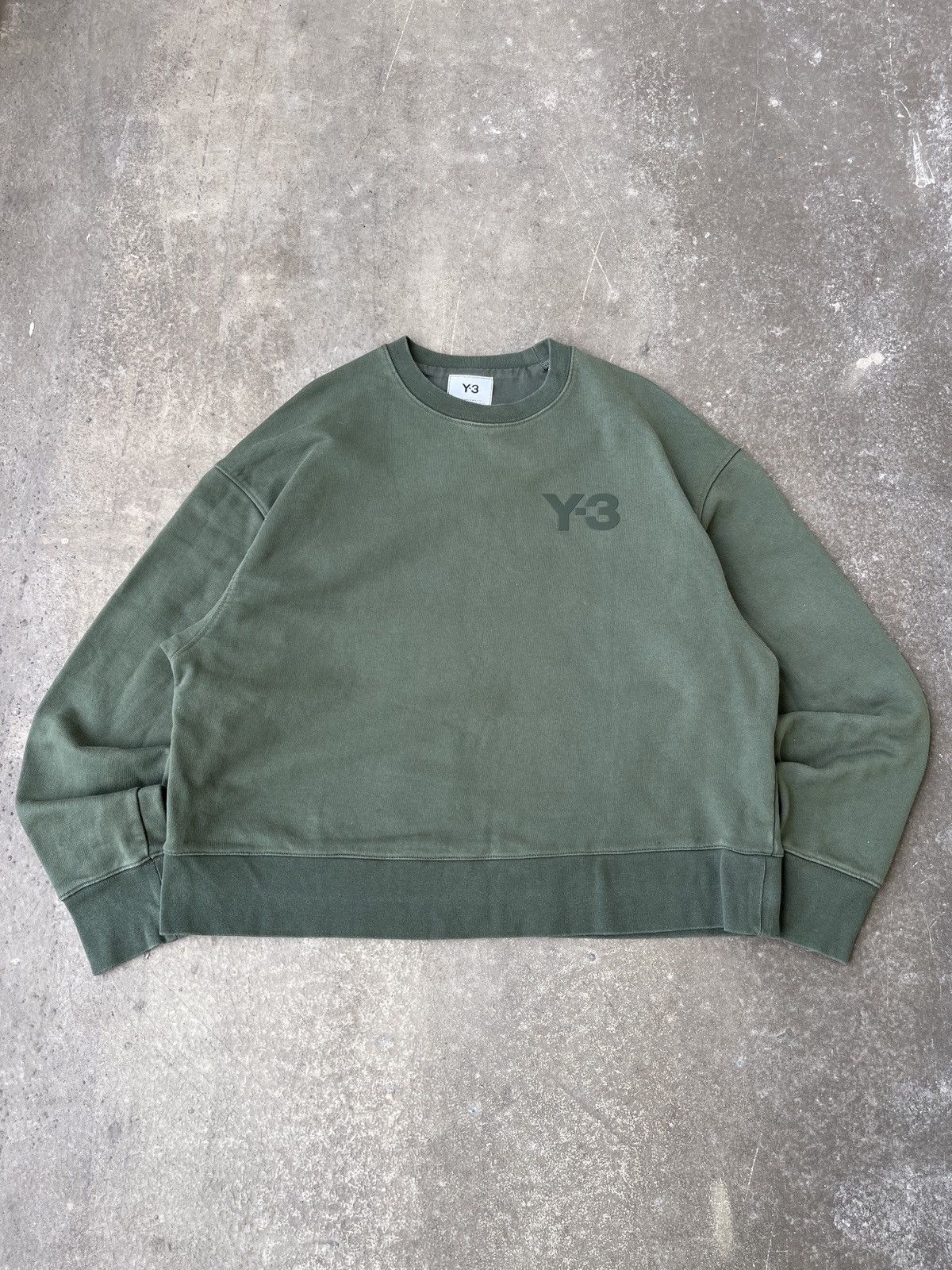 image of Y3 Adidas Sweatshirt Crewneck M in Green, Men's (Size Medium)