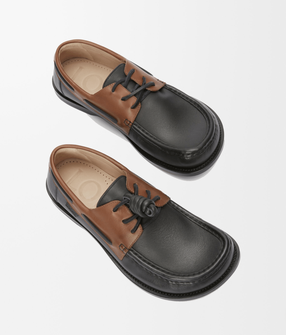 Loewe Loewe Campo Boat Shoe Carame and Black Leather Size US 12 / EU 45 - 2 Thumbnail