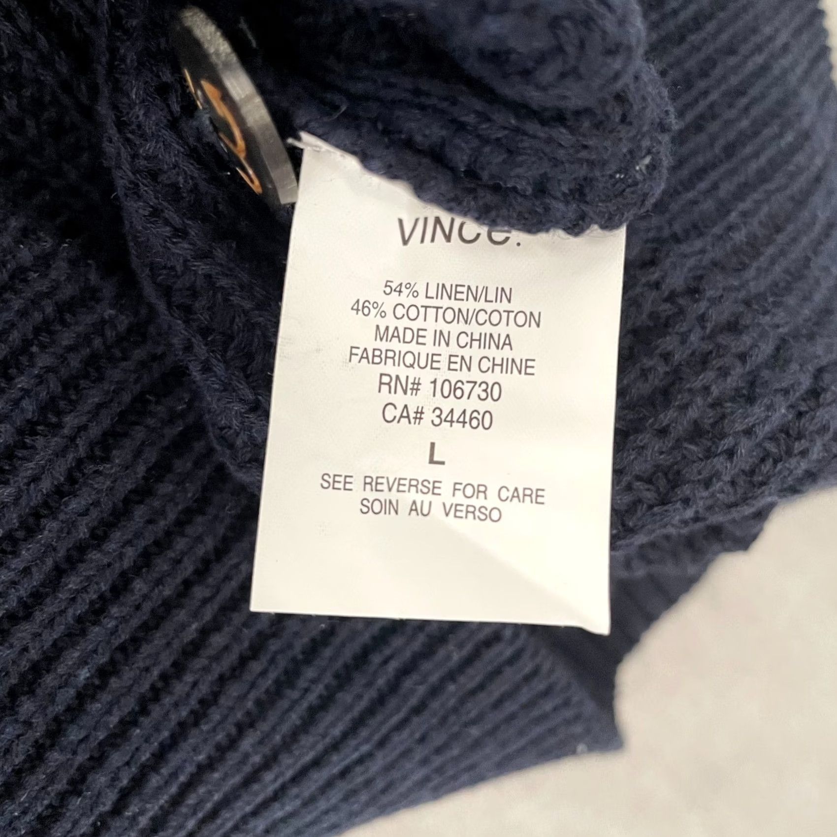 Vince Vince Sweater Adult Large Blue Linen Cotton Shawl Collar Pullover Knit Mens L Size US L / EU 52-54 / 3 - 6 Thumbnail