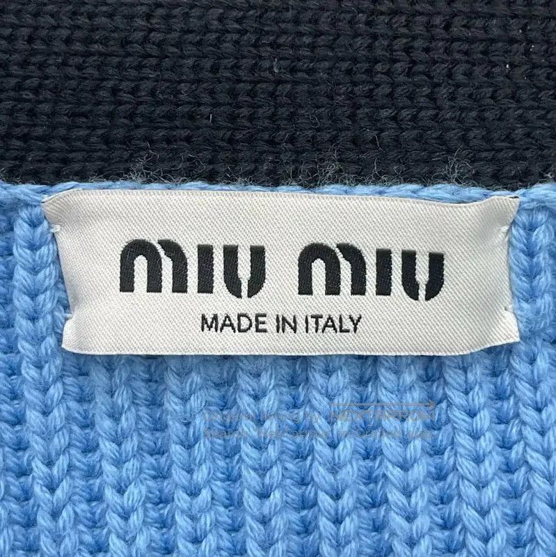 Miu Miu Miu Miu Women's Blue Cropped Cardigan . Size M / US 6-8 / IT 42-44 - 6 Thumbnail
