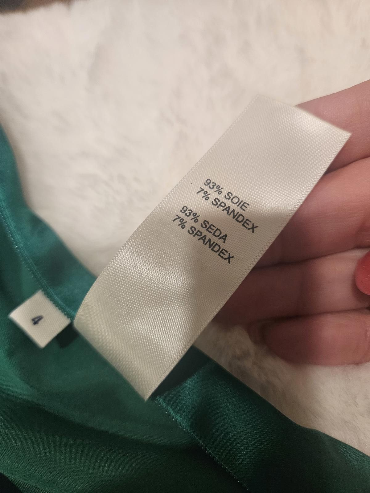 Designer Nwt Doncaster Elegant Green Silk Camisole with Black Trim Size S / US 4 / IT 40 - 6 Thumbnail