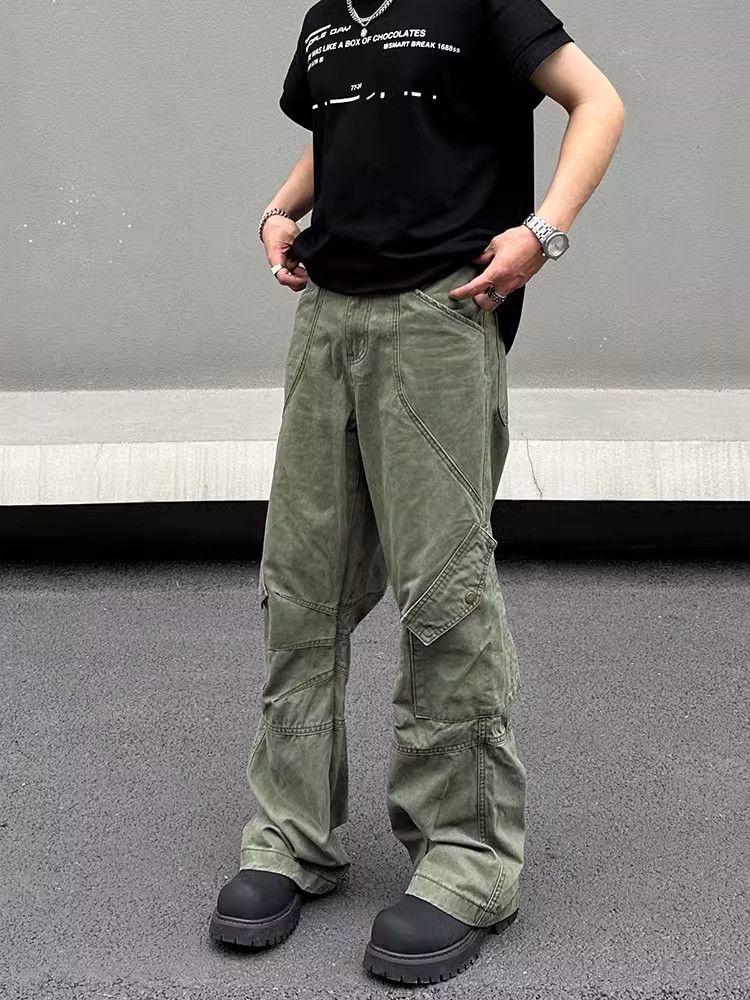 Jean Multi Pocket Army Green Baggy Jeans Cargo Size US 34 / EU 50 - 5 Thumbnail