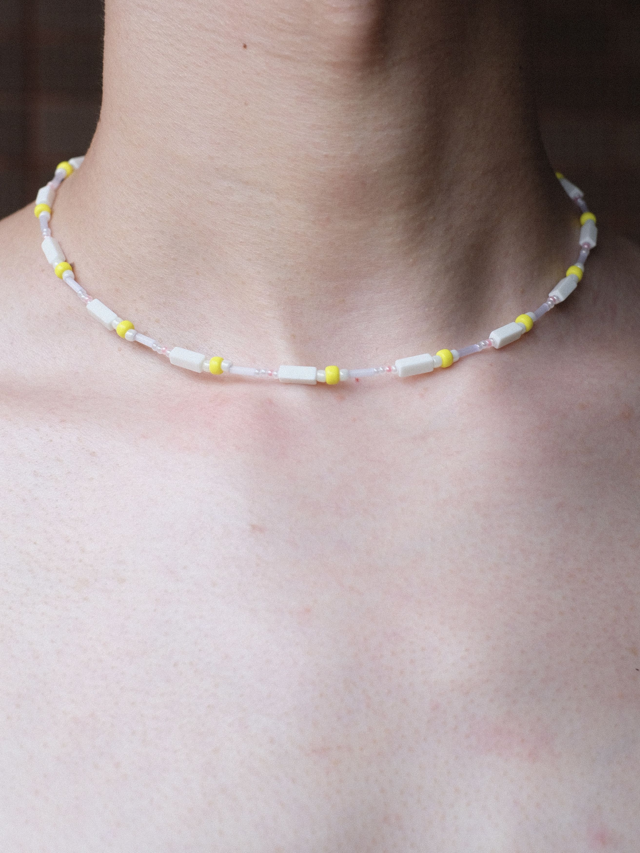 Handmade × Japanese Brand ute Yellow Japan Seed Beads Handmade Beaded Necklace 16.1in Size ONE SIZE - 1 Thumbnail