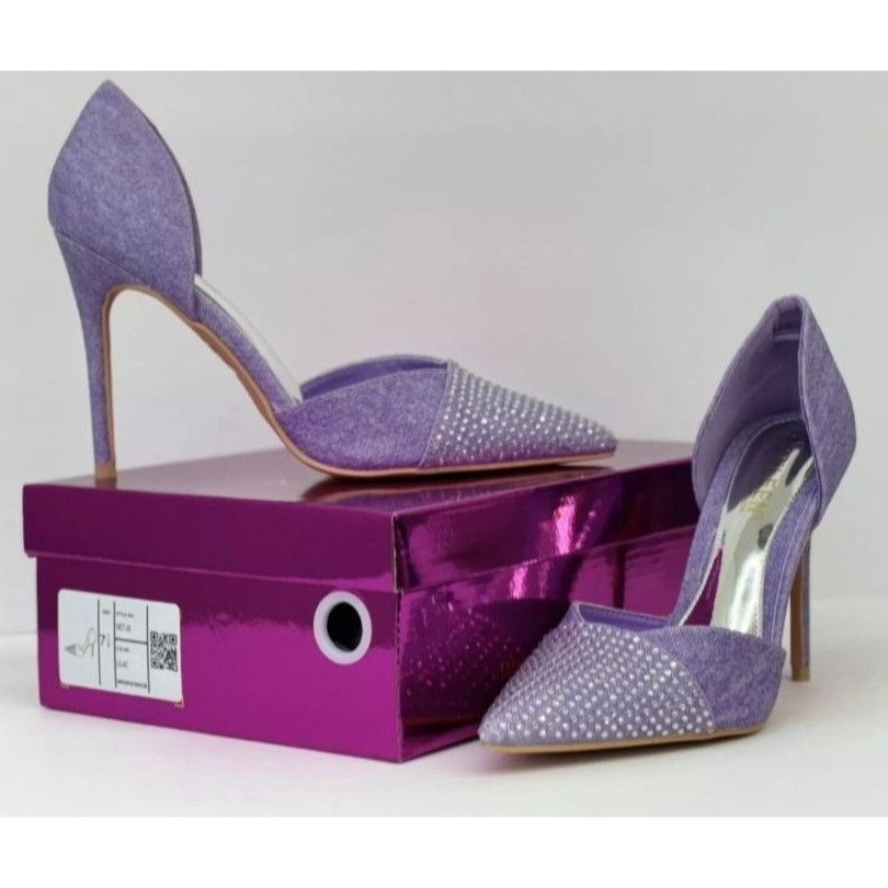 Other KAYLEEN / Net-26 / Purple / Rhinestone / Pointed-Toe High He Size US 7.5 / IT 37.5 - 6 Thumbnail