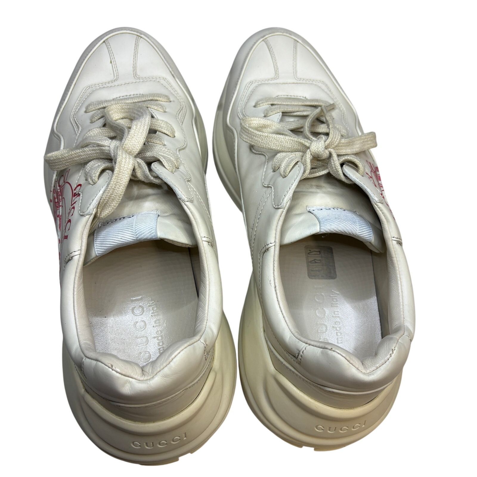 Gucci Size 9G - Gucci Rython Red Logo Beige Sneakers Size US 10 / EU 43 - 6 Thumbnail