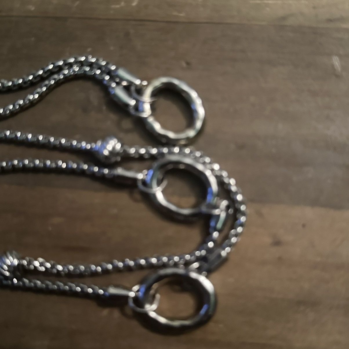 Other Long silver tone stationed circle links necklace Size ONE SIZE - 4 Thumbnail
