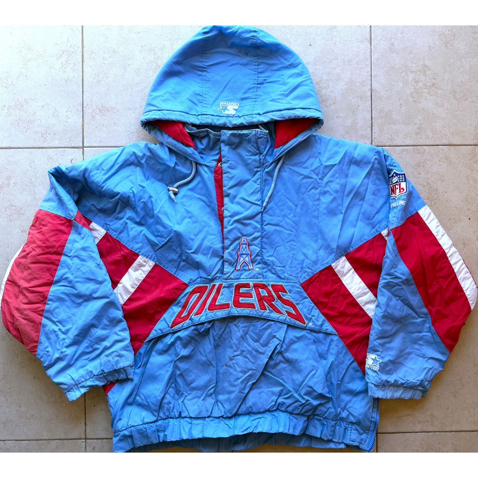 NFL × Starter Houston Oilers 90s STARTER puffer Pullover NFL Pro vintage Size US L / EU 52-54 / 3 - 3 Thumbnail