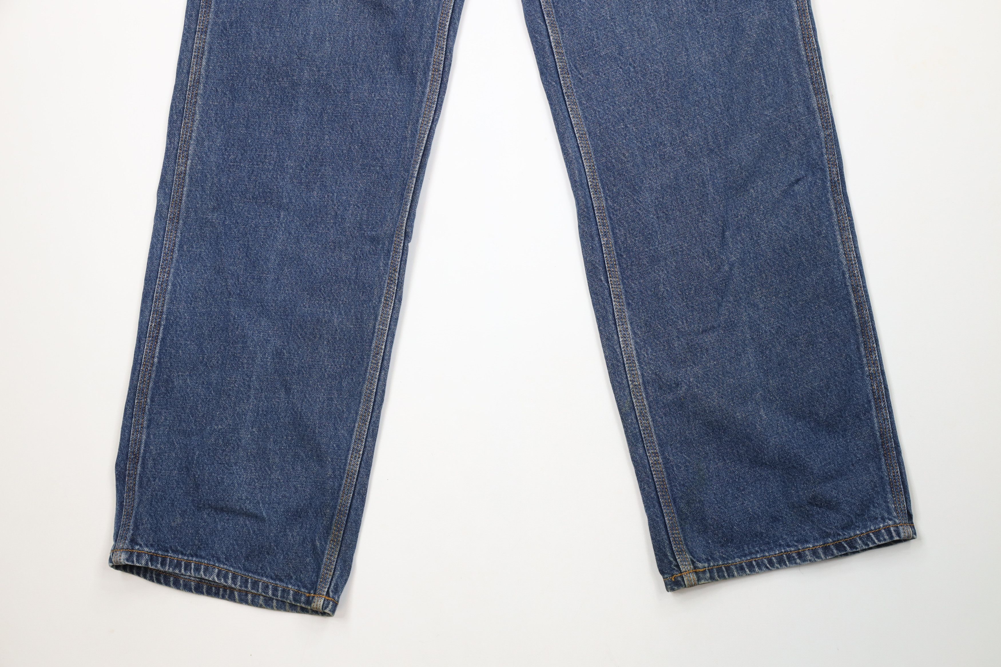 Calvin Klein × Vintage Vintage 90s Calvin Klein Spell Out Wide Leg Dungaree Jeans Size US 31 - 4 Thumbnail