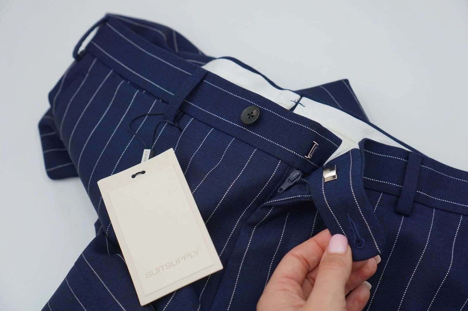 Suitsupply Men Suitsupply Pants Navy Blue Wool Soho Size 102 UK/US42L Size 42L - 3 Thumbnail