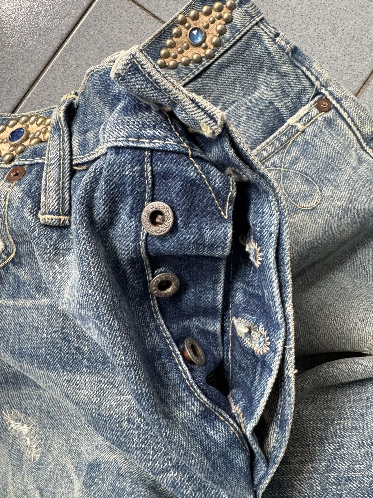 Ralph Lauren 2006 RRL 1/1 Moonshine Wash Lapidary Gemstone Selvedge Denim Size US 35 - 13 Thumbnail