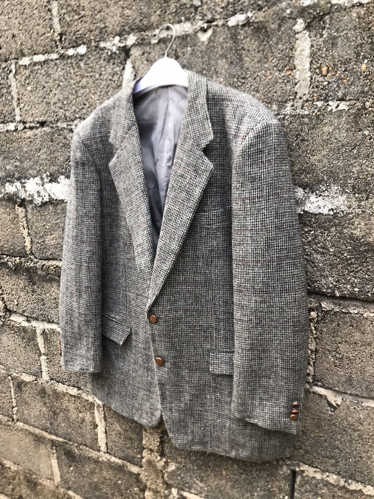 Harris Tweed ⚡️Vintage Ginza Harris Tweed Wool Button Coat Size 52R - 3 Thumbnail