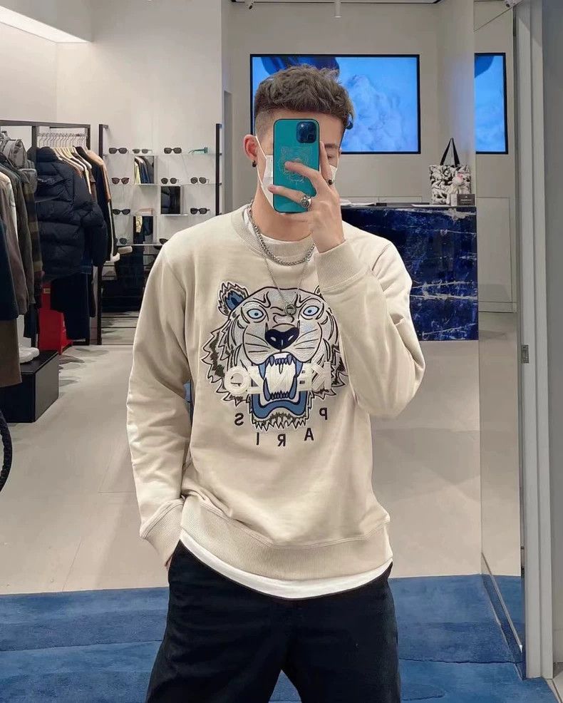 Kenzo KENZO Embroidered tiger head grey hoodie Size US S / EU 44-46 / 1 - 5 Thumbnail