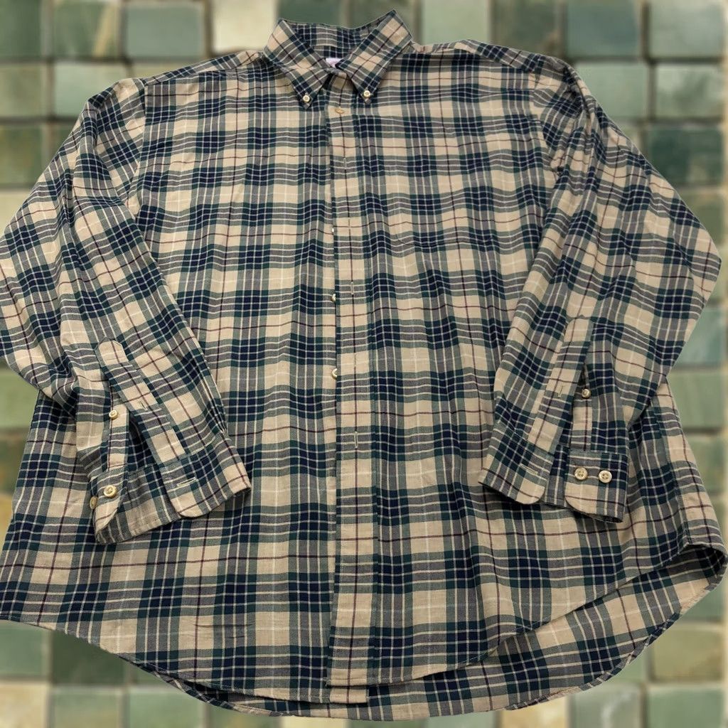 Brooks Brothers Brooks Brothers Madison 17.5/37 Brown Green MINT Check Plaid Casual Collar Shirt Size US XXL / EU 58 / 5 - 1 Thumbnail