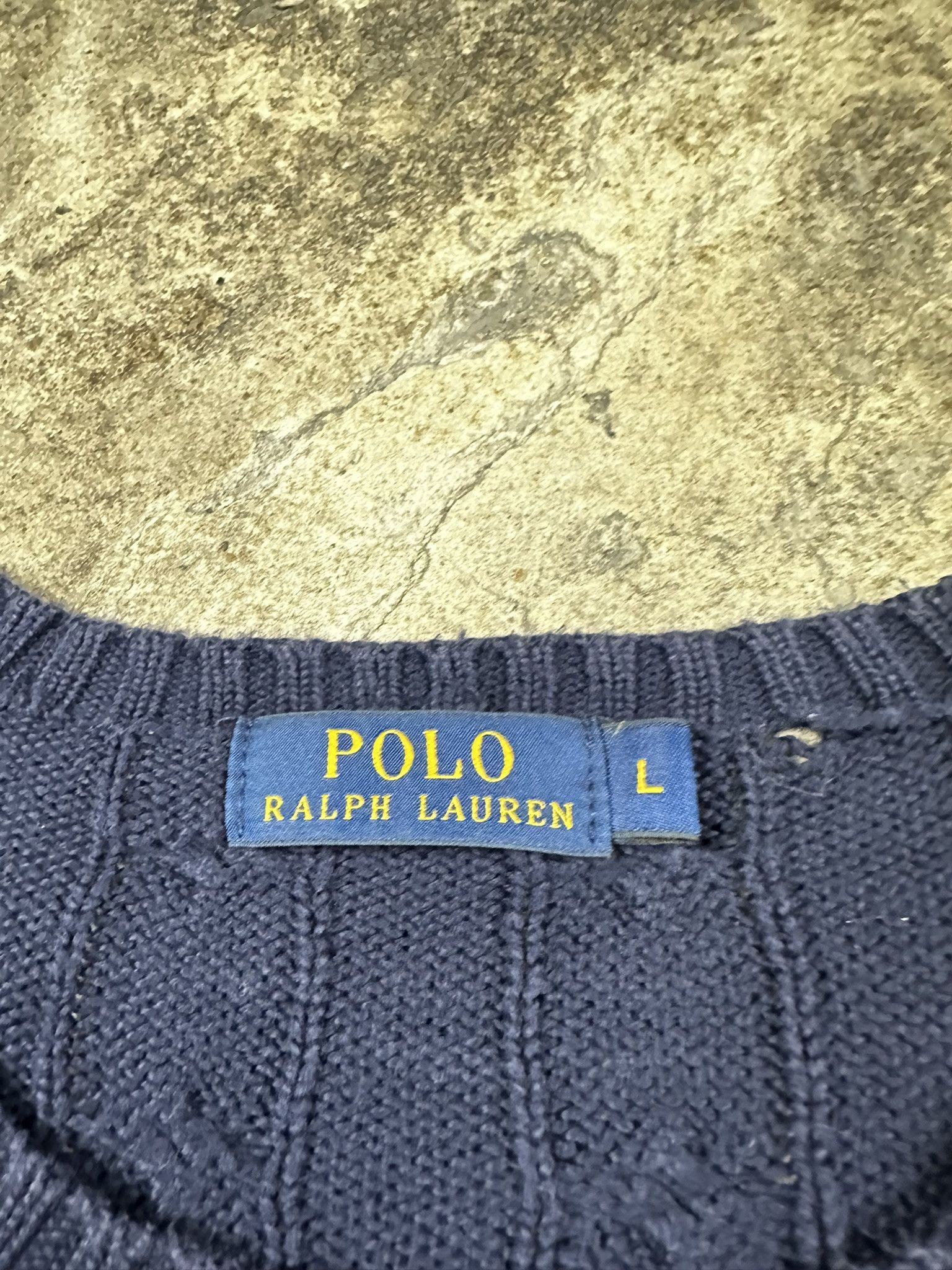 Polo Ralph Lauren Polo Ralph Lauren Cable Cotton Knit Sweater Navy Size US L / EU 52-54 / 3 - 6 Thumbnail