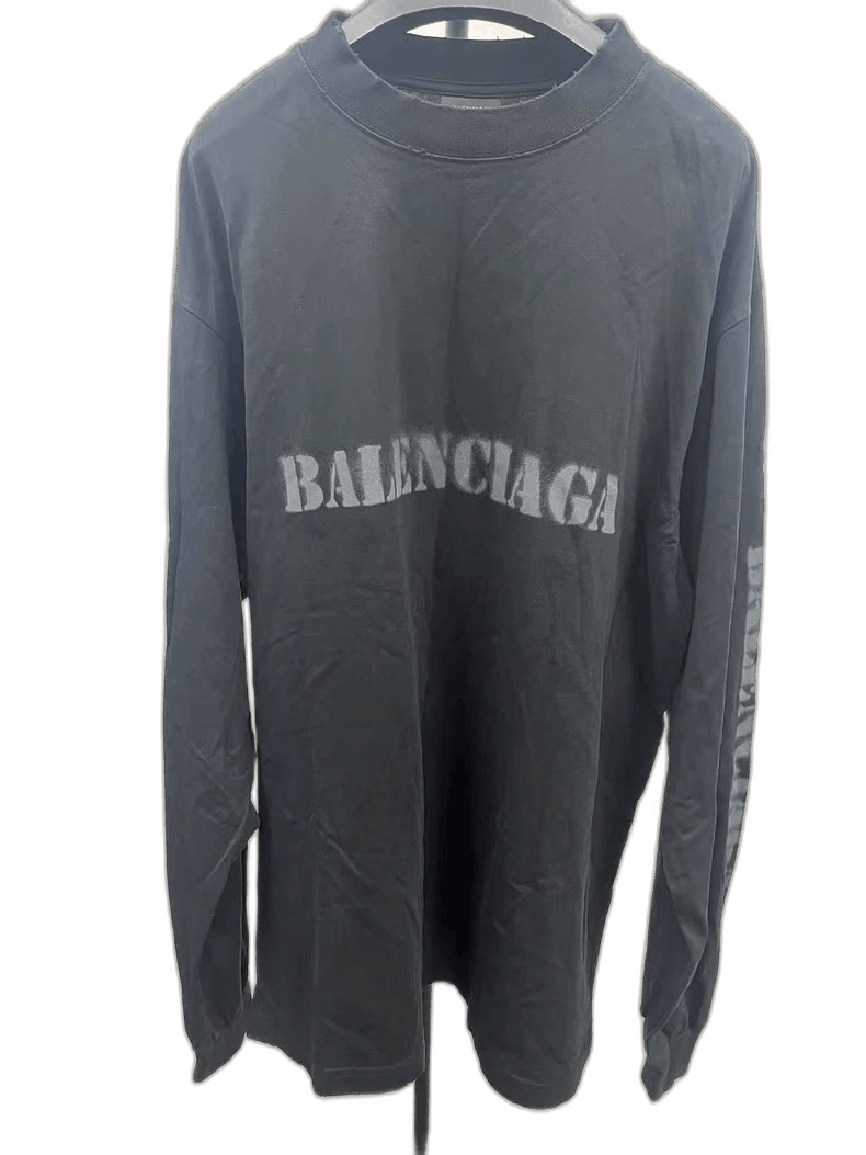 Balenciaga Balenciaga Long Sleeve Hoodie with Logo Print Size US S / EU 44-46 / 1 - 1 Thumbnail