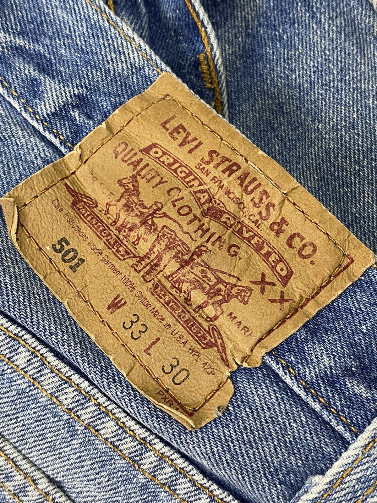 Jean × Levi's × Vintage size 32x29 vintage 90s levis 501 blue wash jeans pant Size US 32 / EU 48 - 4 Thumbnail